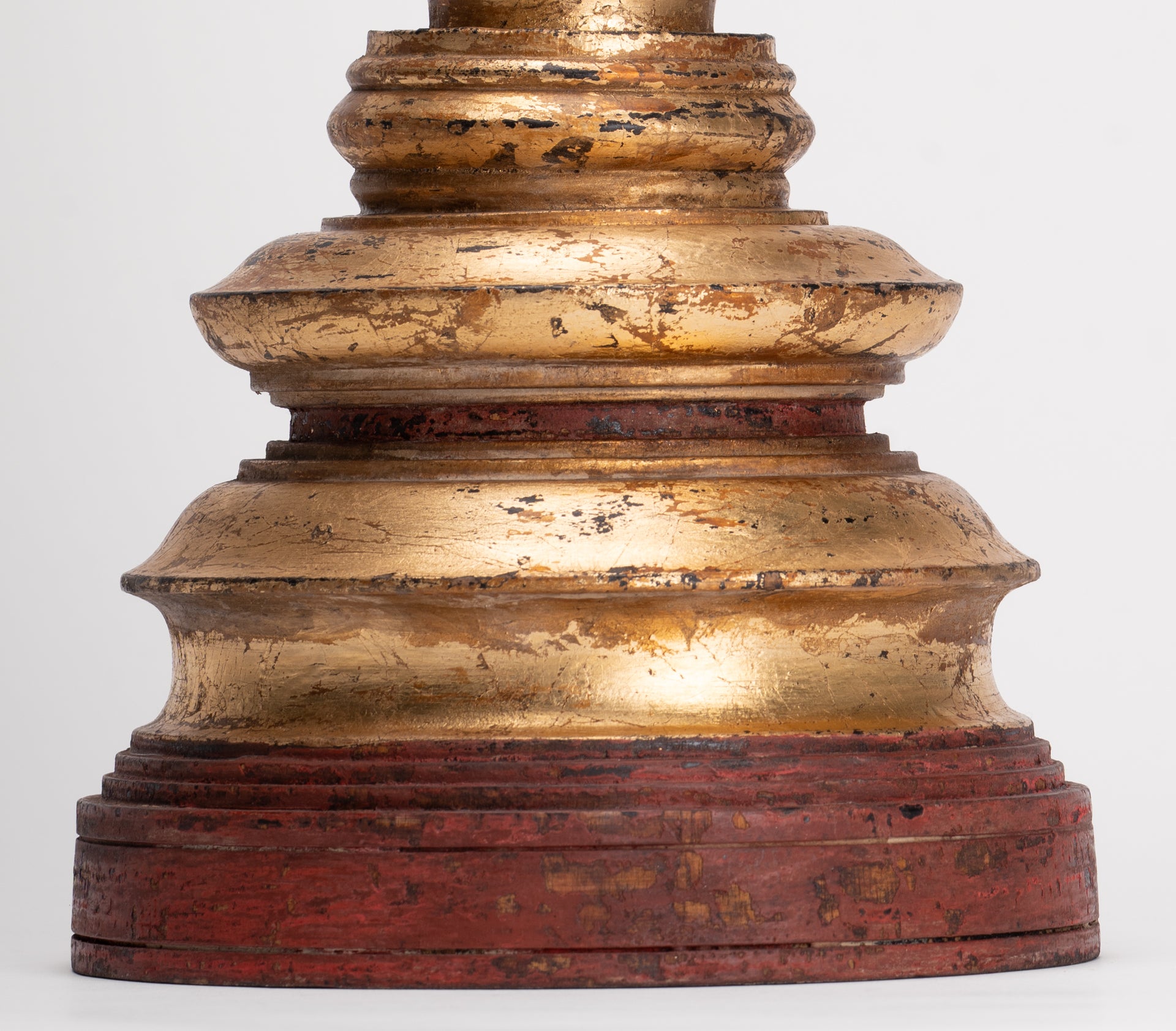 Buddhist Stupa - Antique Burmese Style Wood Nirvana Stupa or Chedis - 50cm/20"