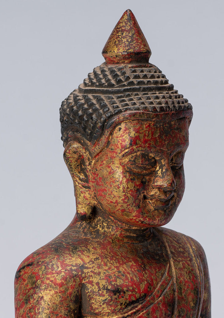 Estatua de Buda - Estatua de Buda de la Madera de Madera Asia ASIA ASIA ASIA ASIA - 21cm/8 "