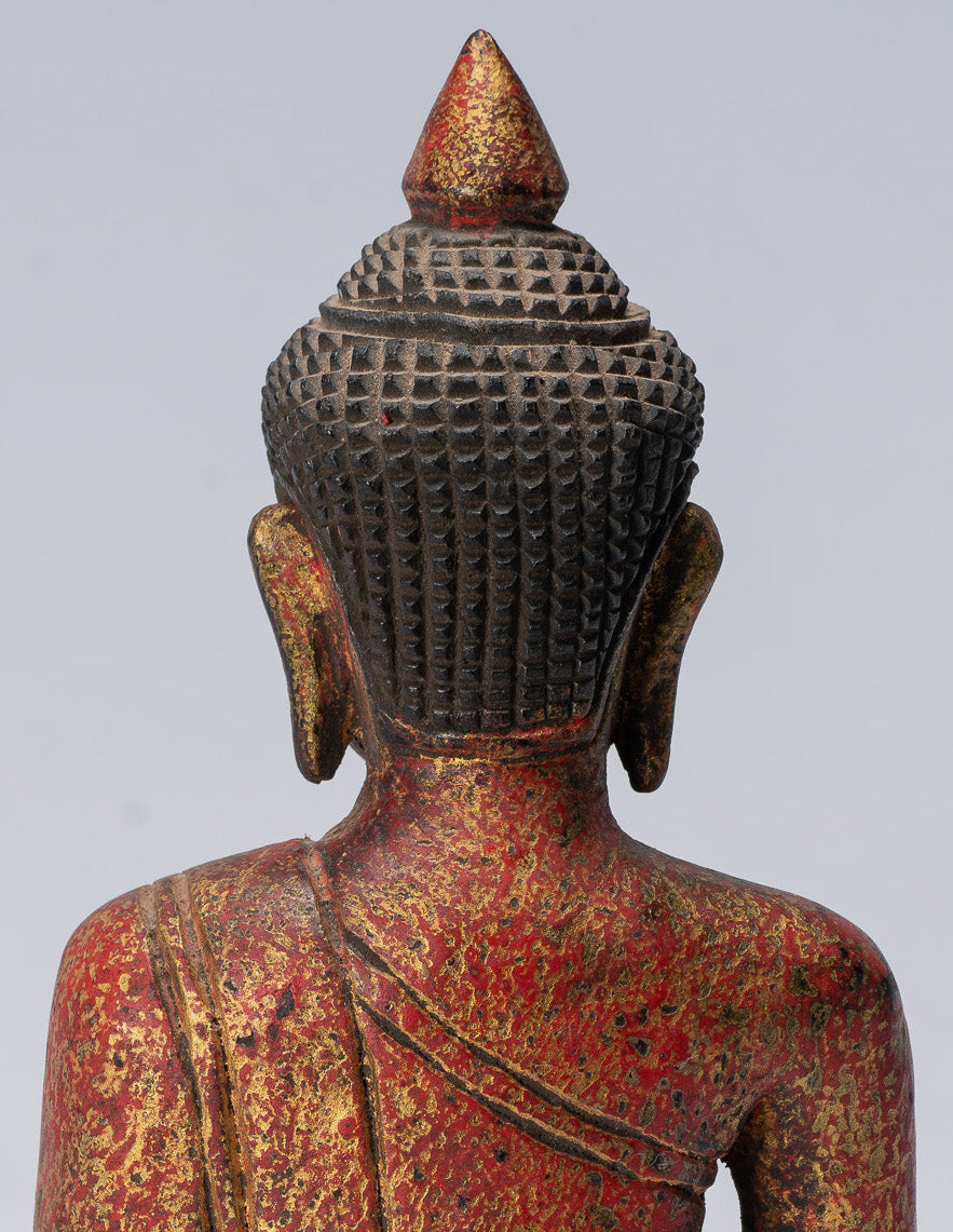 Estatua de Buda - Estatua de Buda de la Madera de Madera Asia ASIA ASIA ASIA ASIA - 21cm/8 "