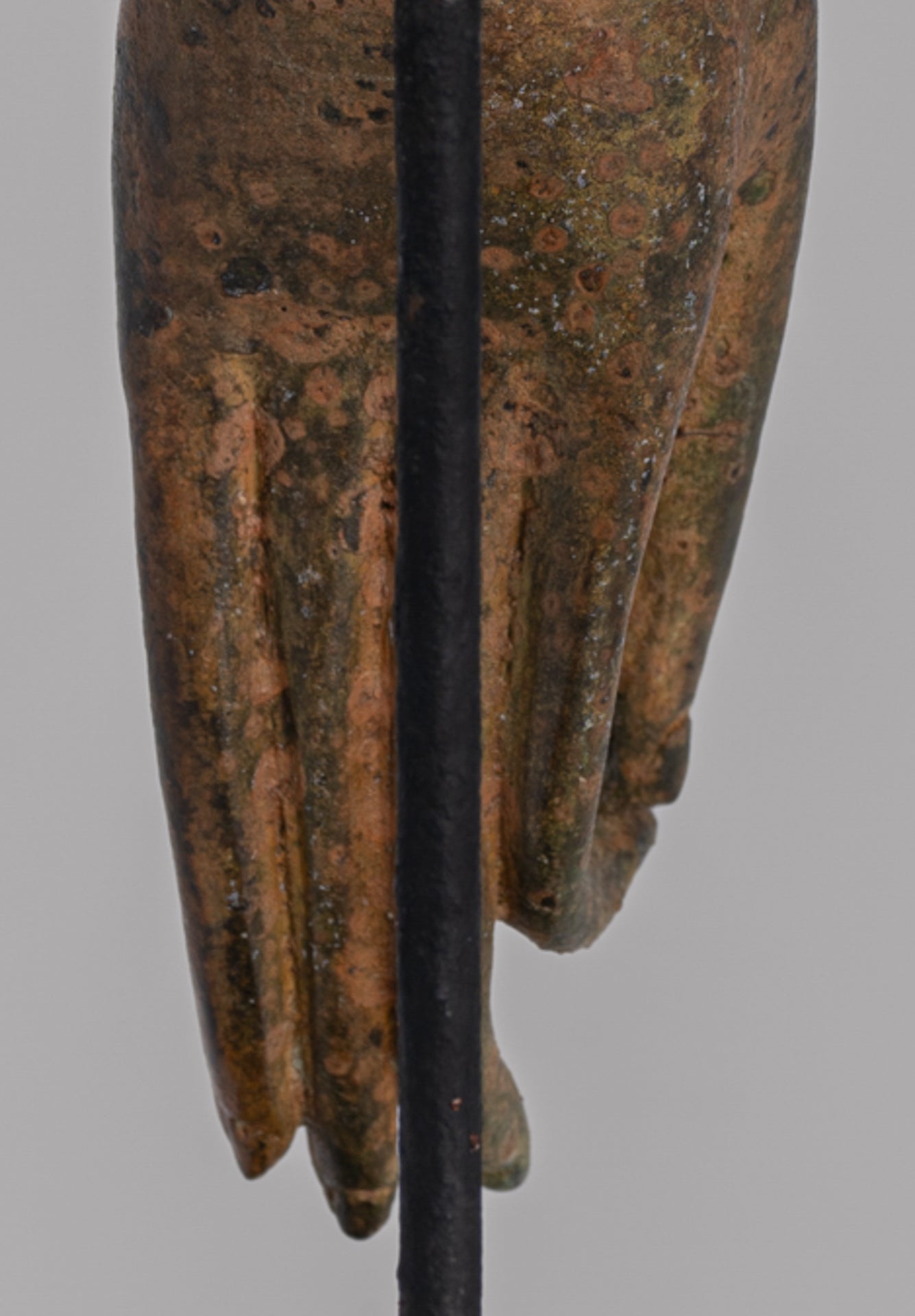 Mounted Antique Thai Style Southeast Asia Bronze Thai Teaching Hand - 21cm/8"