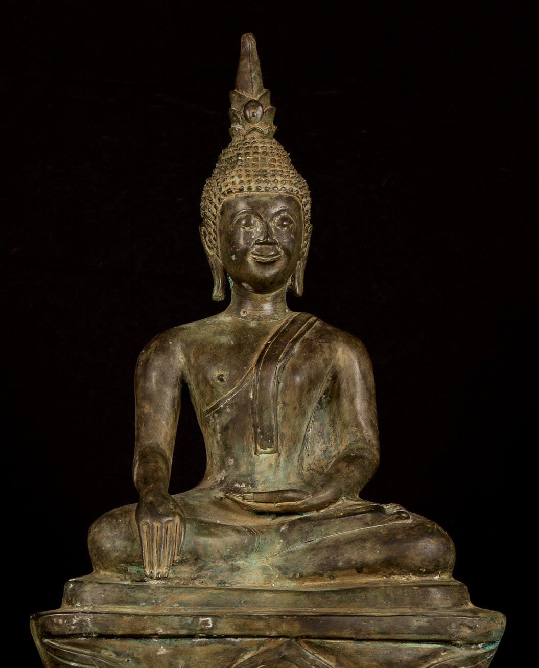 Statua Buddha - Antique Antique Laos Enlightenment Buddha Statue - 61 cm/24 "