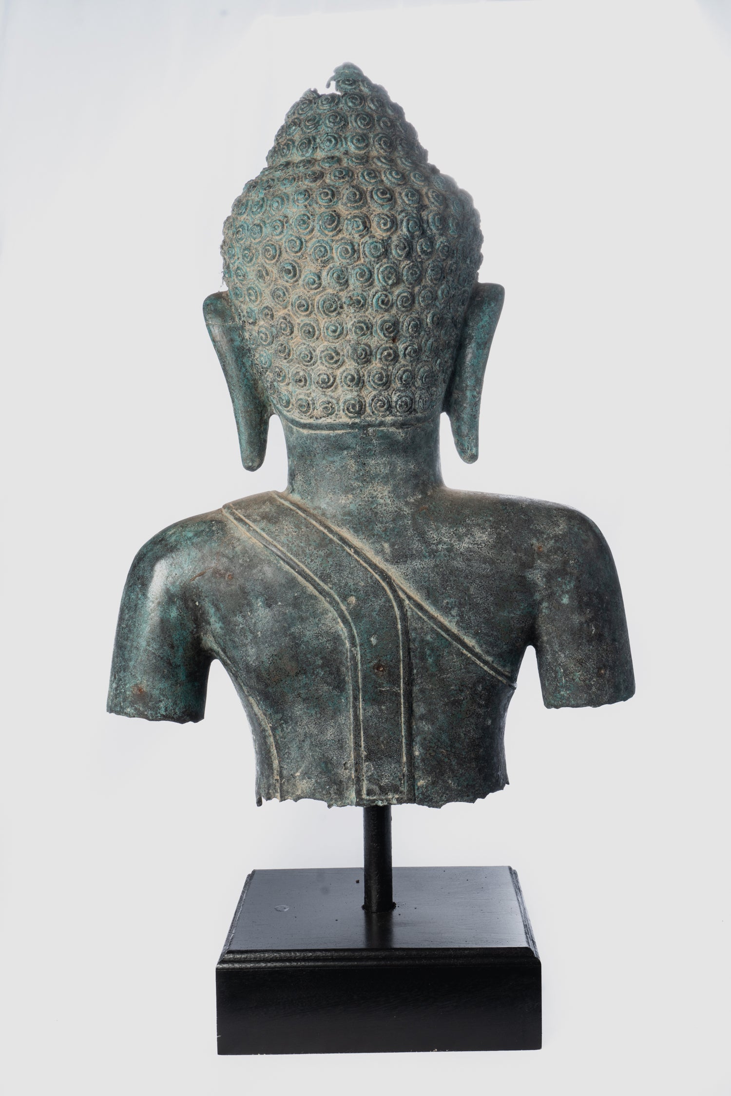 Statue de Bouddha - Statue de torse de Bouddha Gautama de style thaïlandais antique d'Asie du Sud-Est - 67 cm/27"