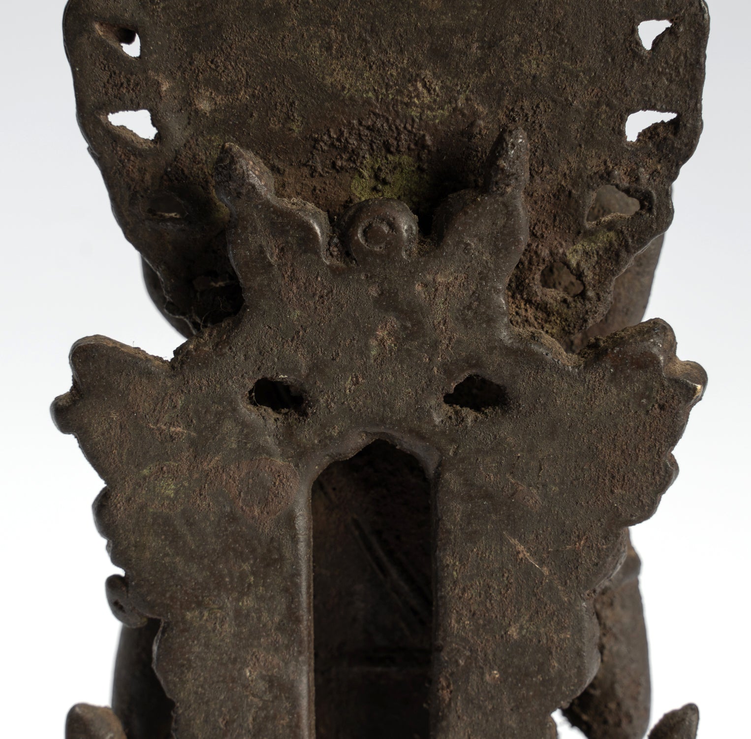 Statue de Ganesha – Statue de Ganesha indonésienne assise en bronze de style javanais antique – 18 cm/7"