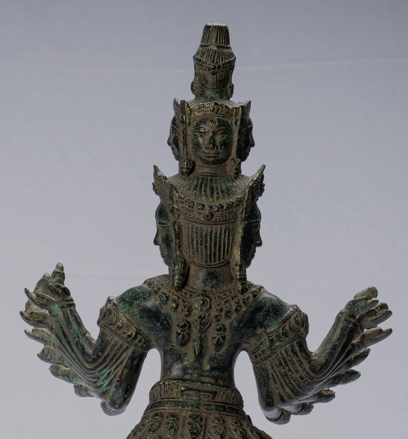 Antique Khmer Style Standing Bronze Angkor Wat Hevajra Statua - 59 cm/24 "di altezza