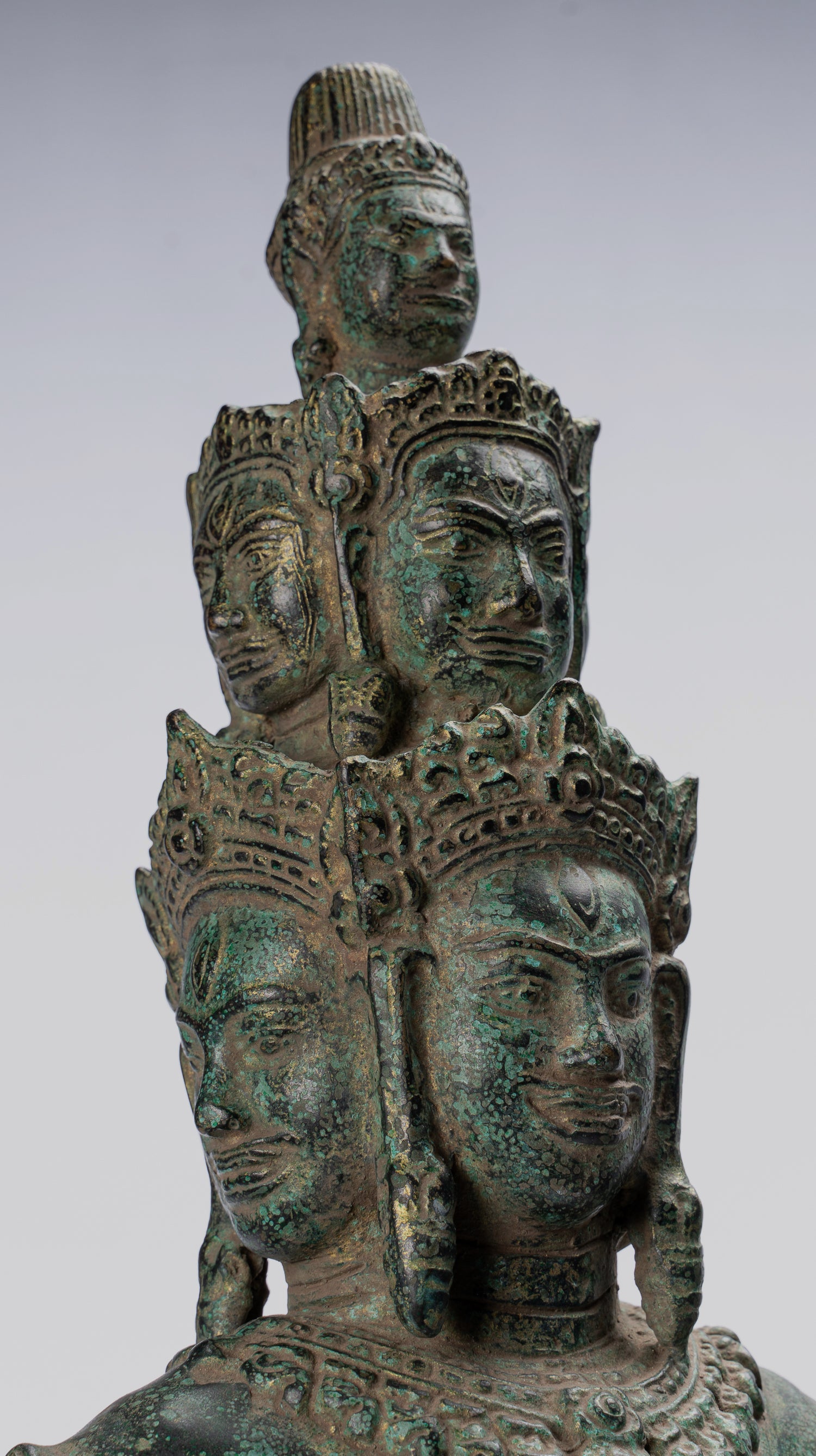 Antique Khmer Style Standing Bronze Angkor Wat Hevajra Statua - 59 cm/24 "di altezza