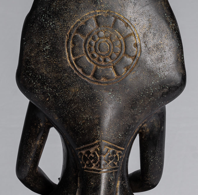 Statua Buddha - Antique Khmer in stile Khmer Meditazione seduta Meditazione Naga Buddha Statua - 42 cm/17 "