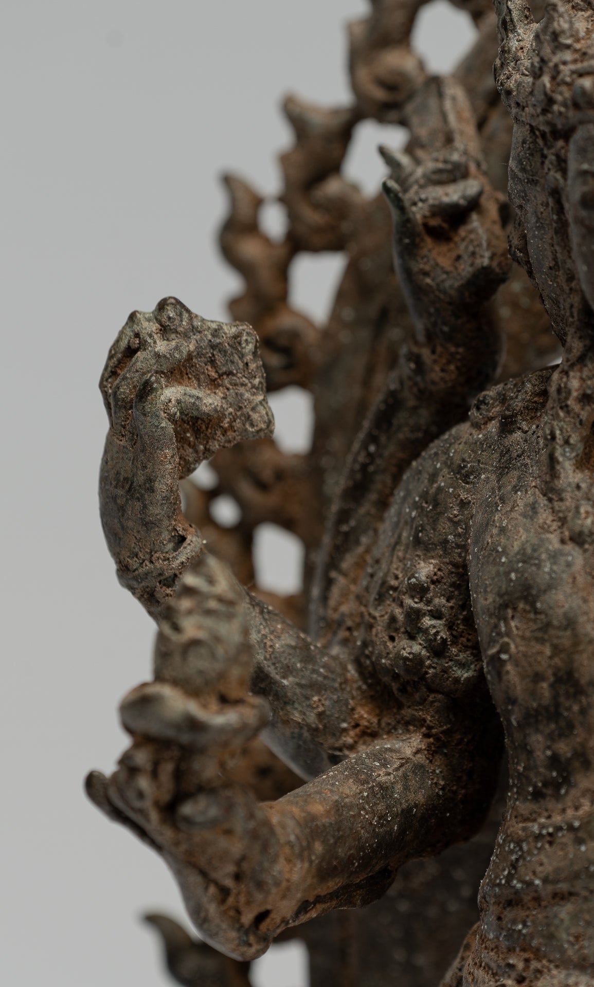 Statua Brahma - Antique stile indonesiano Majapahit in piedi Bronzo Brahma Statua - 32 cm/13 "