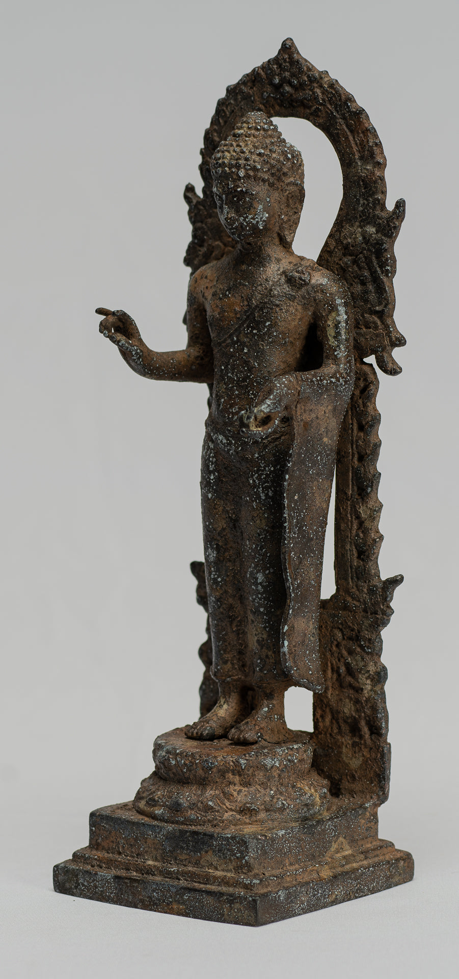 Buddha Statue-Antike indonesische Stil Standing Bronze Javanese Teaching Buddha-23cm/9 "