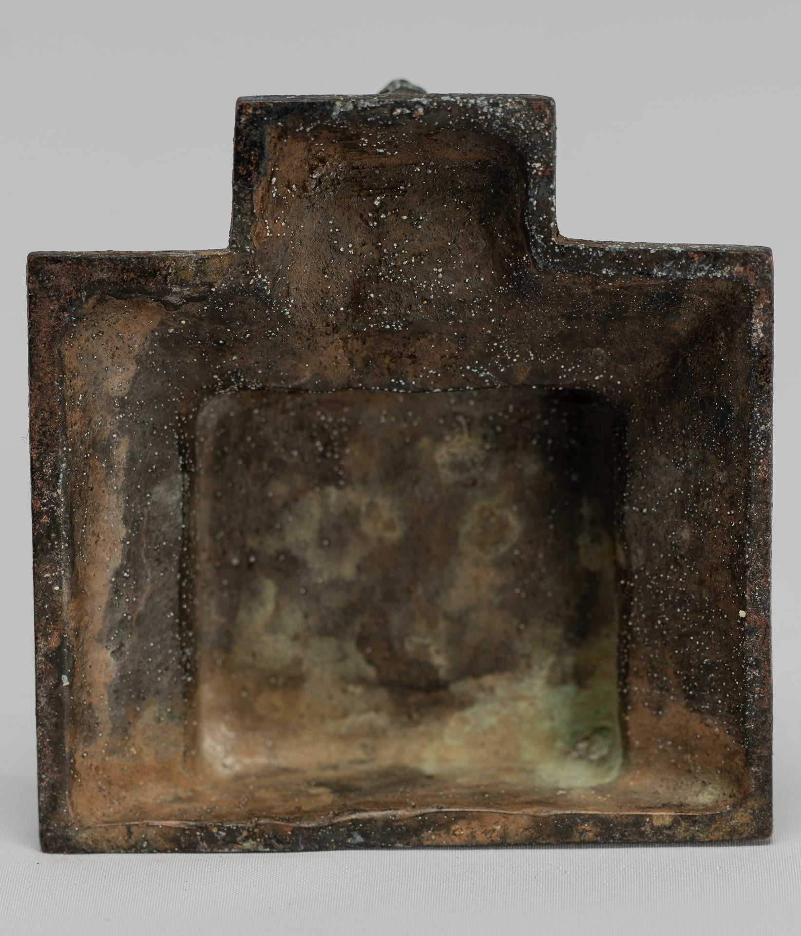 Statua Buddha - Antique in stile indonesiano Bronzo seduto amitabha statua di Buddha - 15 cm/6 "