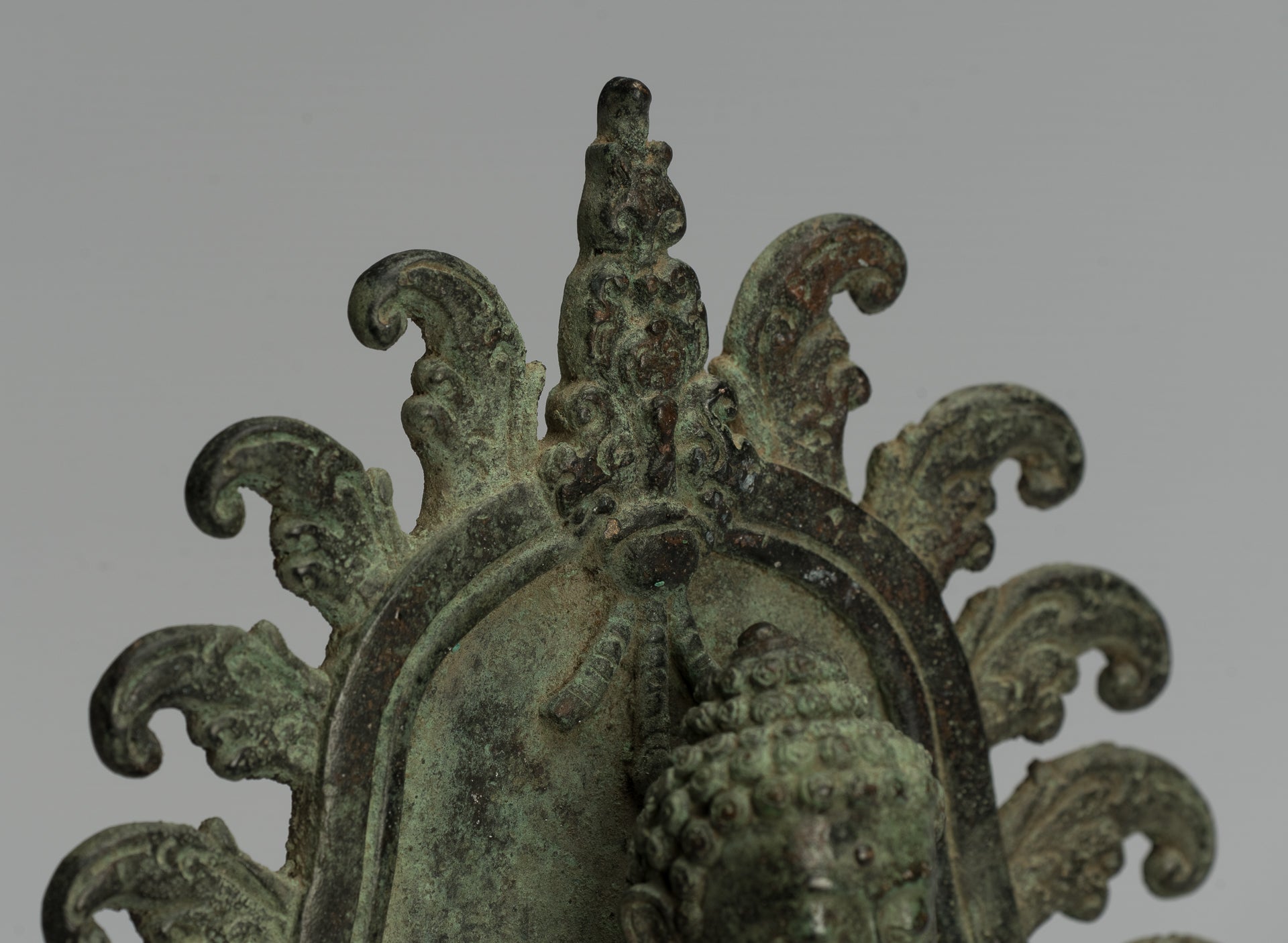 Estatua de Buda - Estilo indonesio antiguo de bronce sentado Javanés Buda - 25 cm/10 "