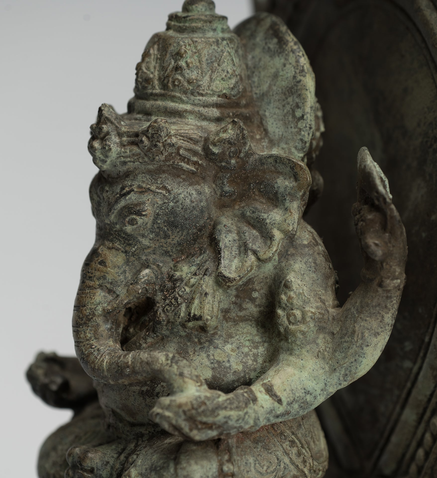 Estatua de Ganesha - Estatua de Ganesha de bronce de estilo javanés antiguo - 23 cm/9 "