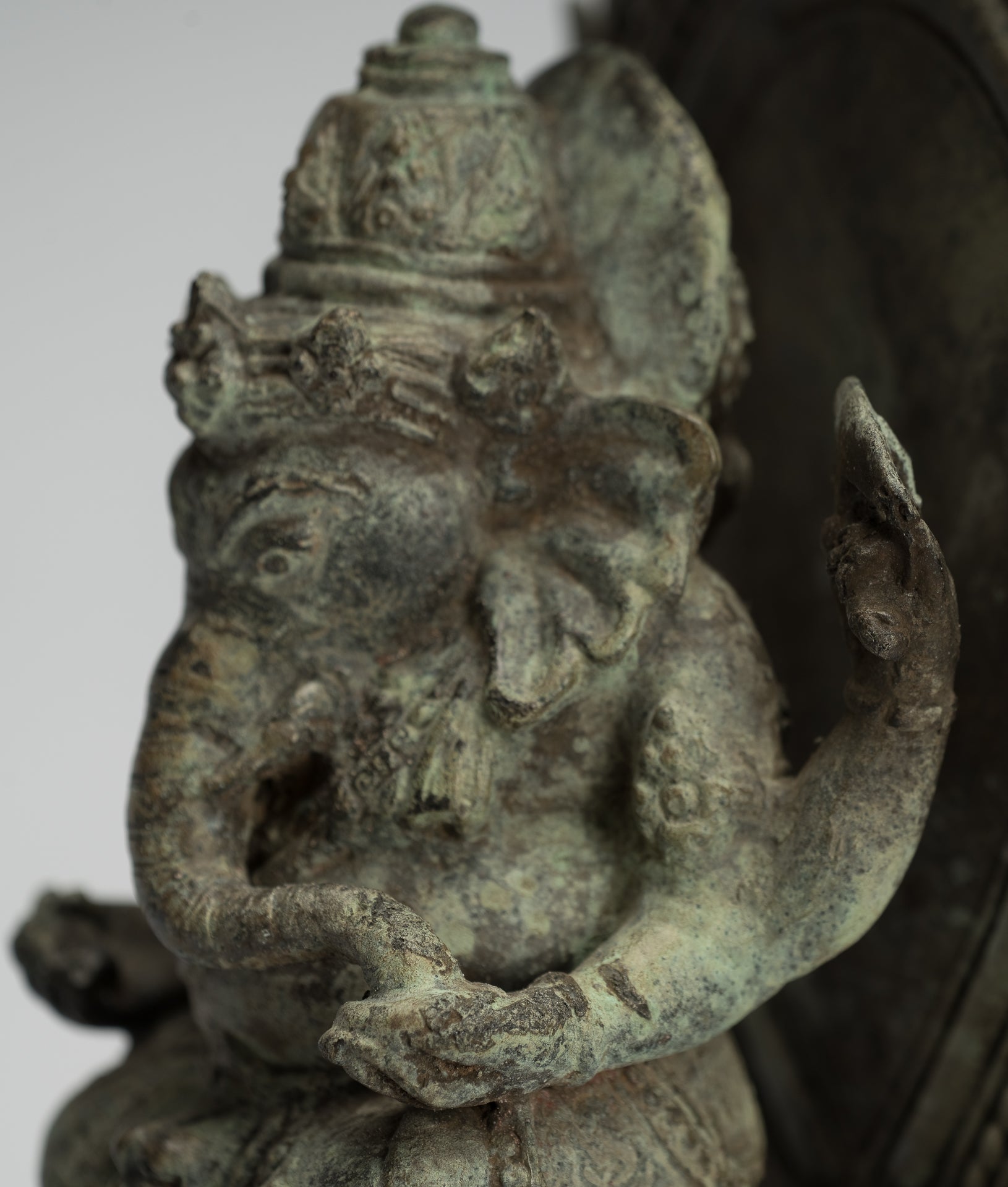 Estatua de Ganesha - Estatua de Ganesha de bronce de estilo javanés antiguo - 23 cm/9 "