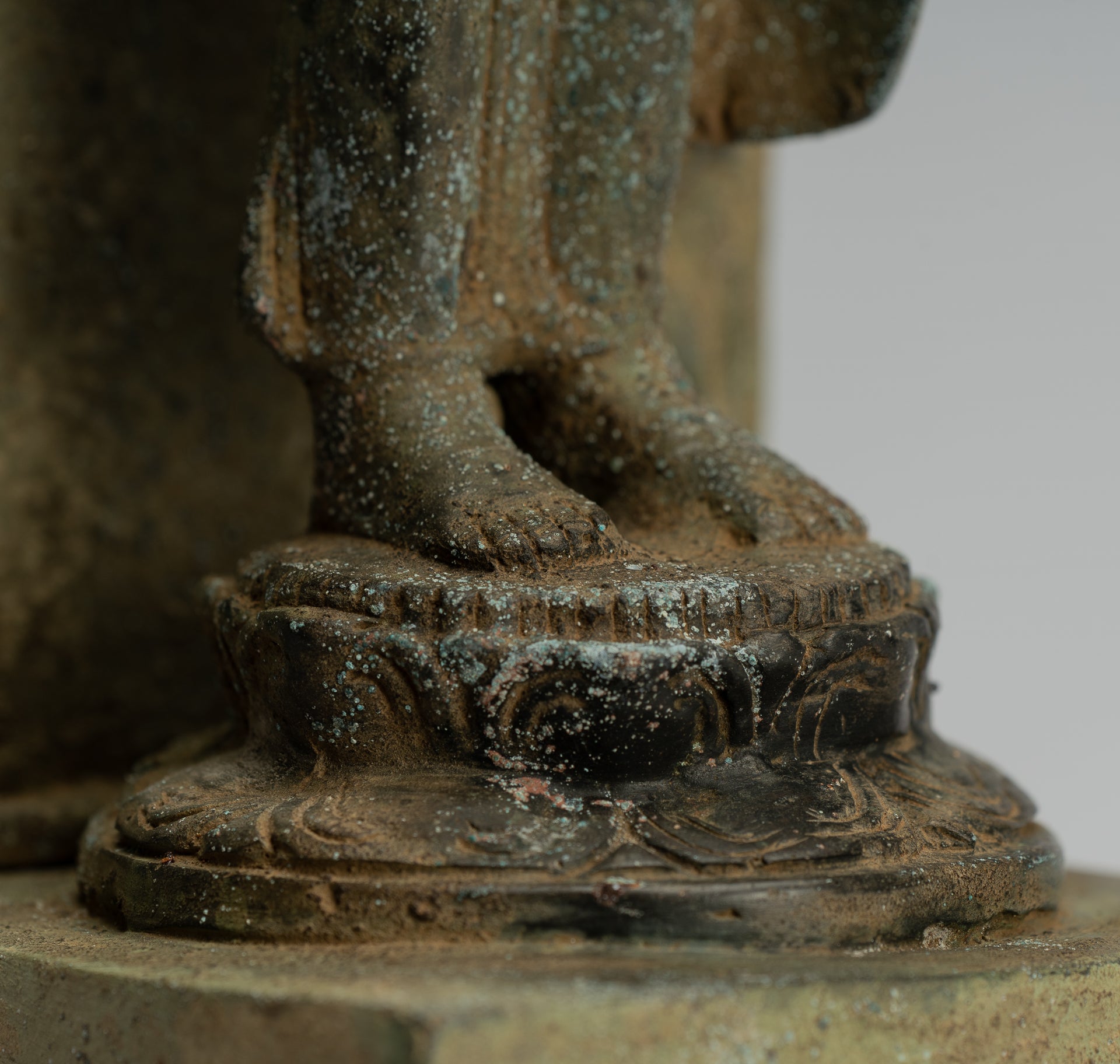 Buddha Statue - Antique Indonesian Style Standing Bronze Javanese Teaching Buddha - 36cm/14"