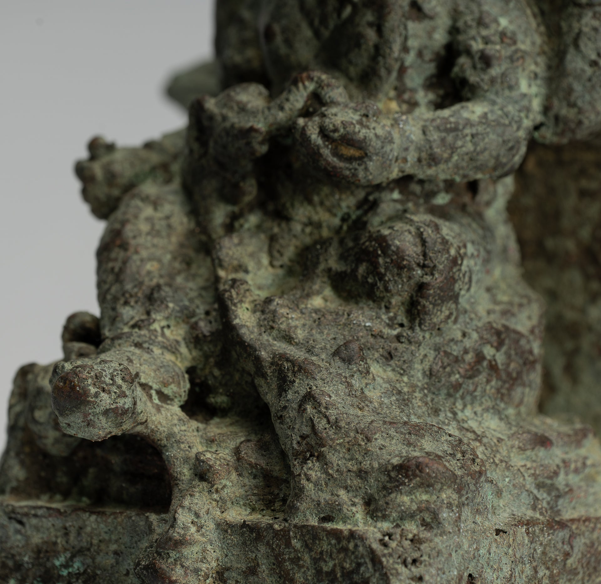 Ganesha Statue-Antike Javanese Style Bronze Seated Indonesian Ganesha Statue-25cm/10 "