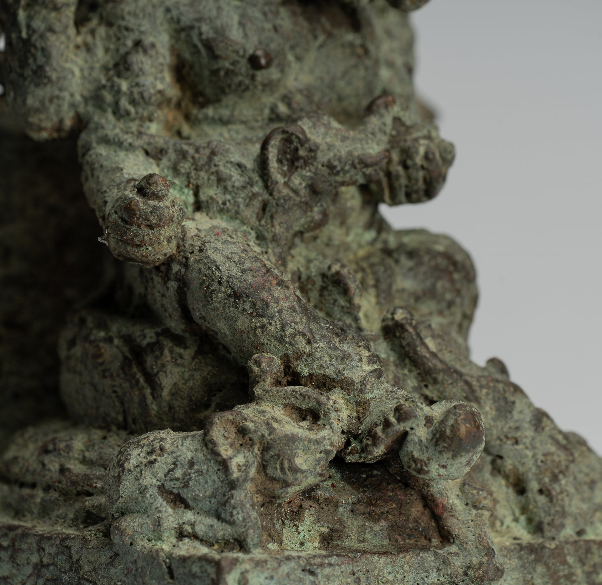 Ganesha Statue-Antike Javanese Style Bronze Seated Indonesian Ganesha Statue-25cm/10 "