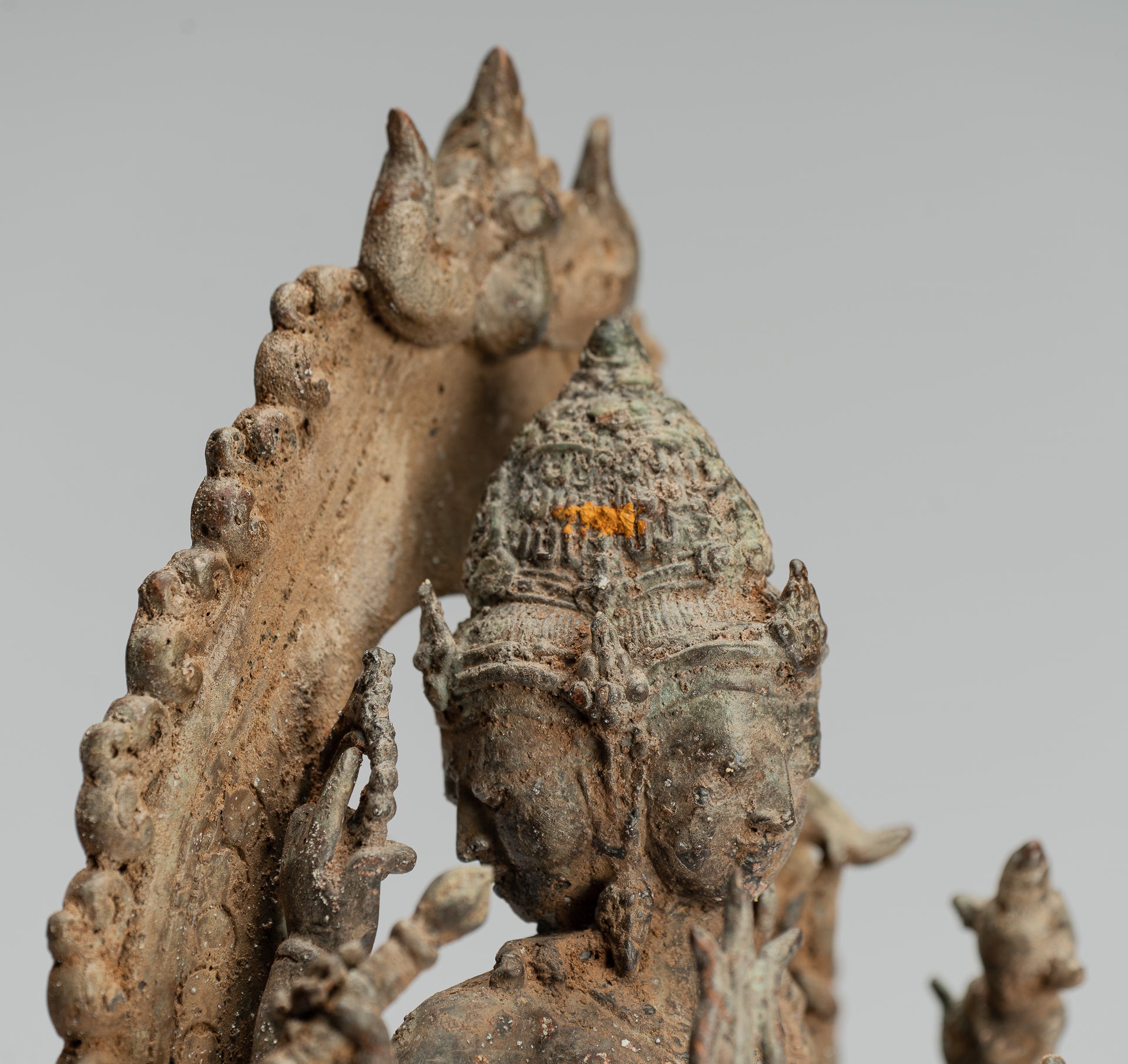 Brahma-Statue – Antike Majapahit-Bronze-Brahma-Statue im indonesischen Stil – 31 cm/12 Zoll