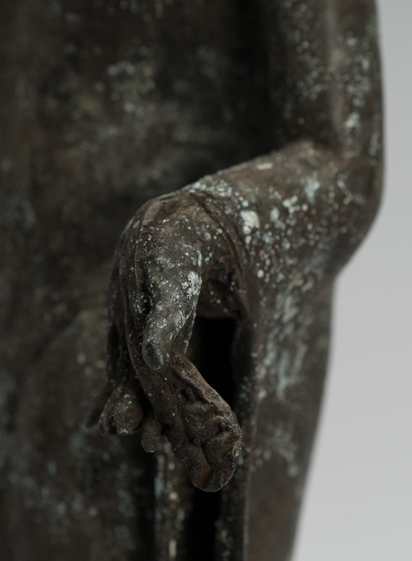 Statua del Buddha - Antique stile indonesiano in piedi bronzo giavanese insegnamento Buddha - 37 cm/15 "