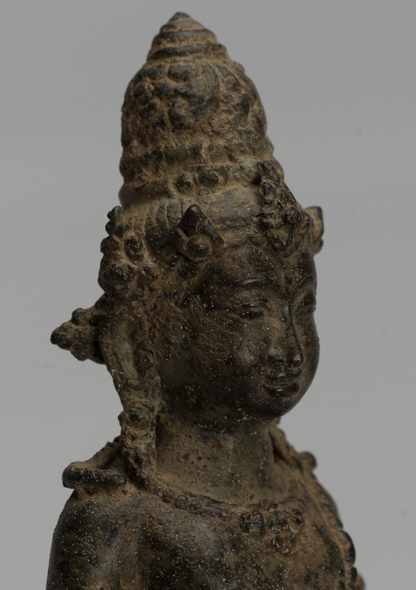 Statua di Jambhala - Antique Java Majapahit Style Seduto statua di Jambhala God of Wealth - 20cm/8 "