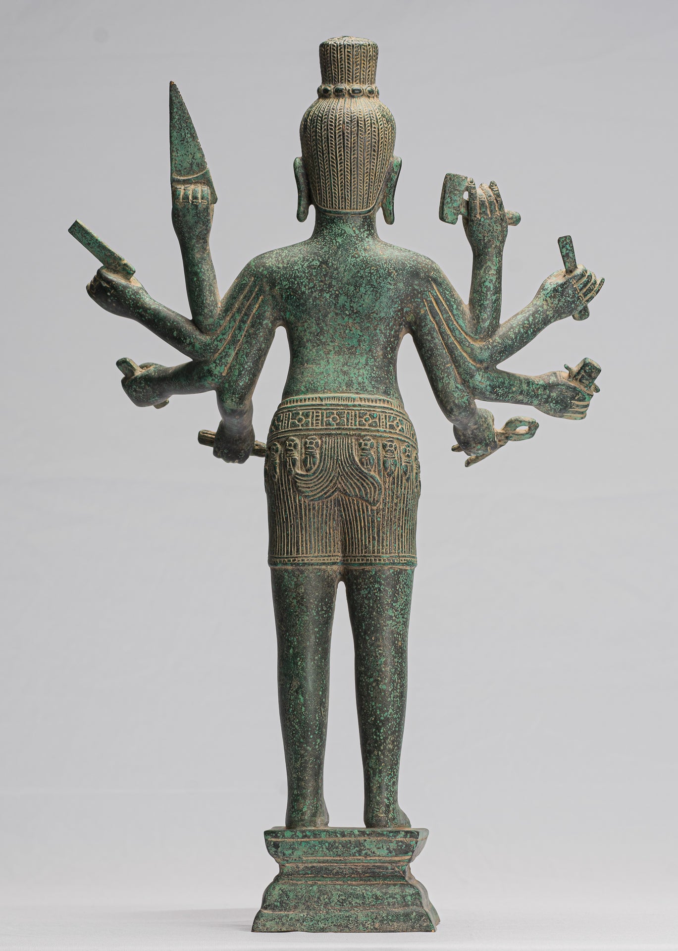 Statue Vishnu - Antique Khmer Style Bronze Bayon Statue Vishnu - 54cm/22 "