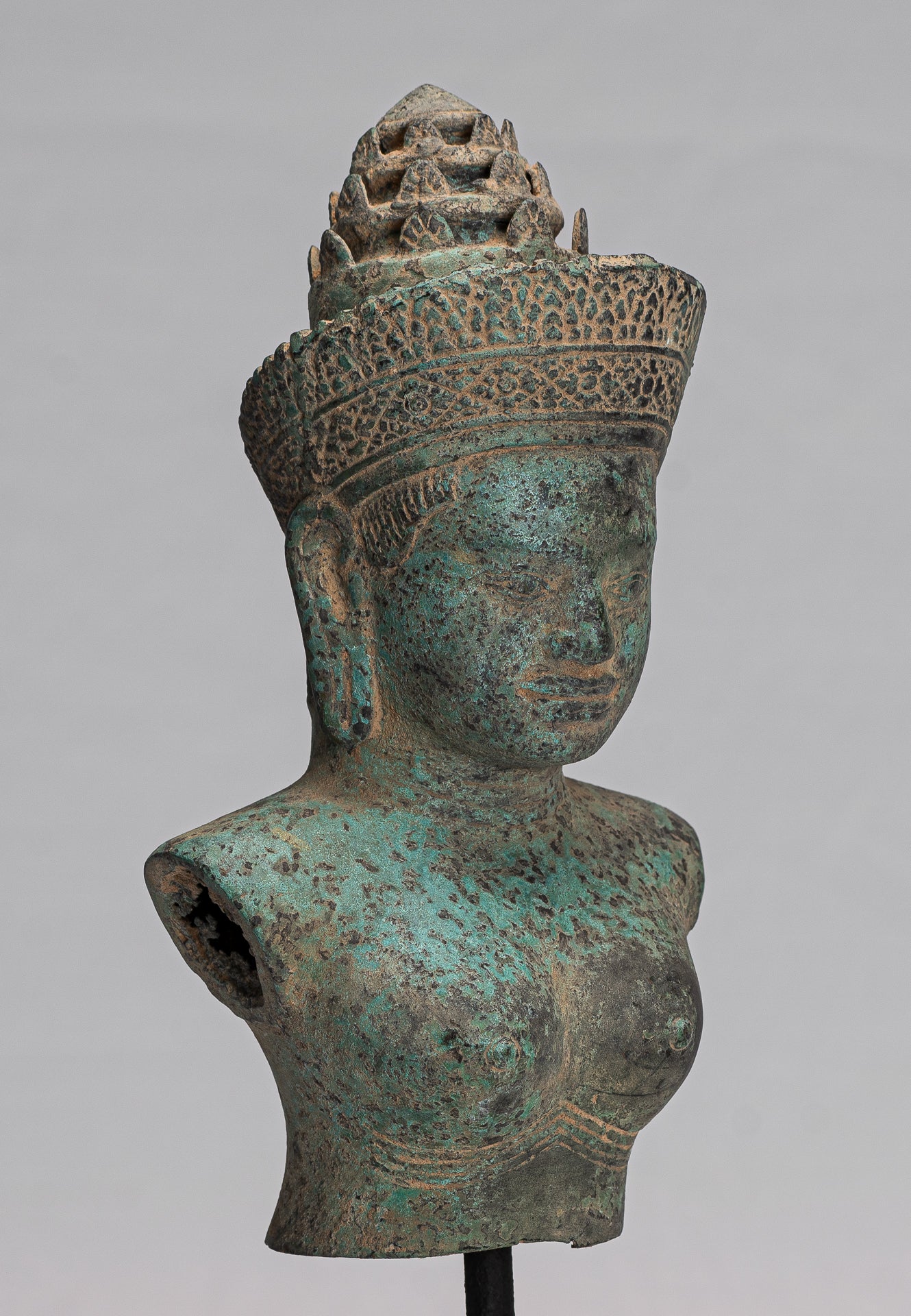 Lakshmi Statue-Antique Khmer Style Lakshmi / Devi Consort de Vishnu Torso-31cm/12 "