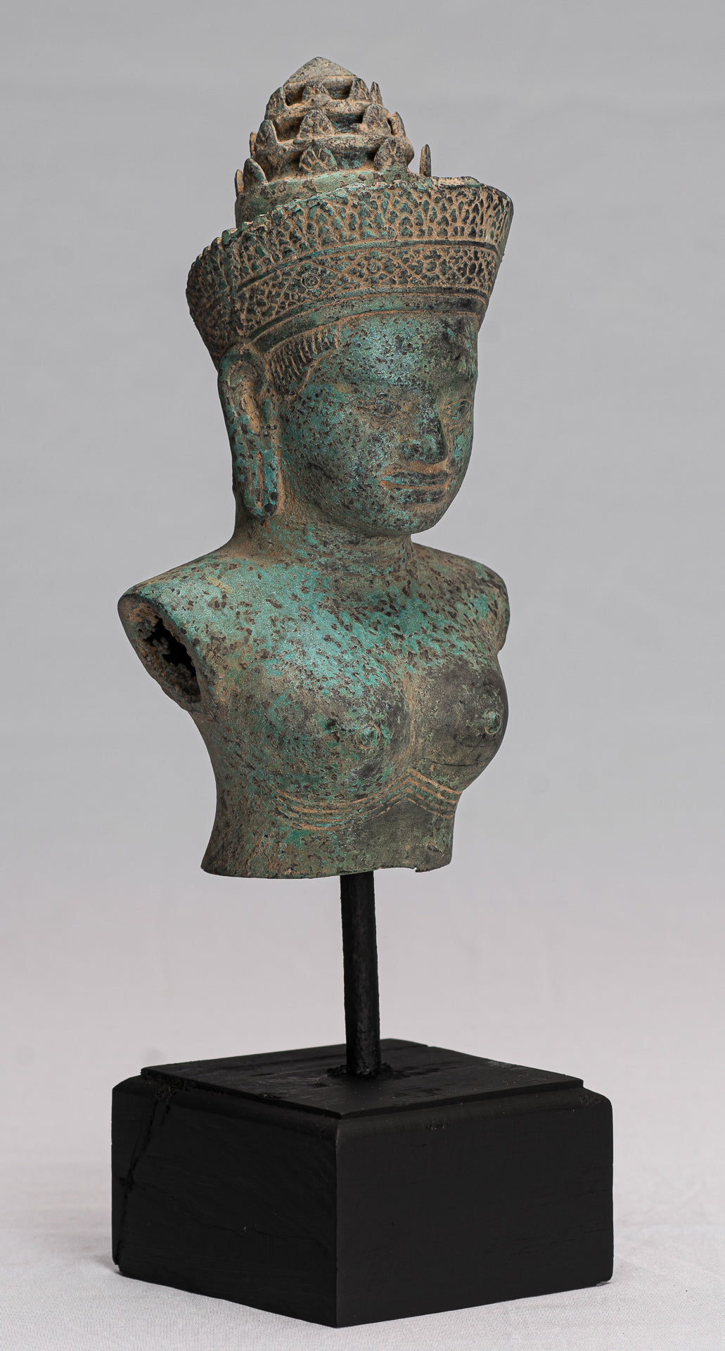 Lakshmi Statue-Antique Khmer Style Lakshmi / Devi Consort de Vishnu Torso-31cm/12 "