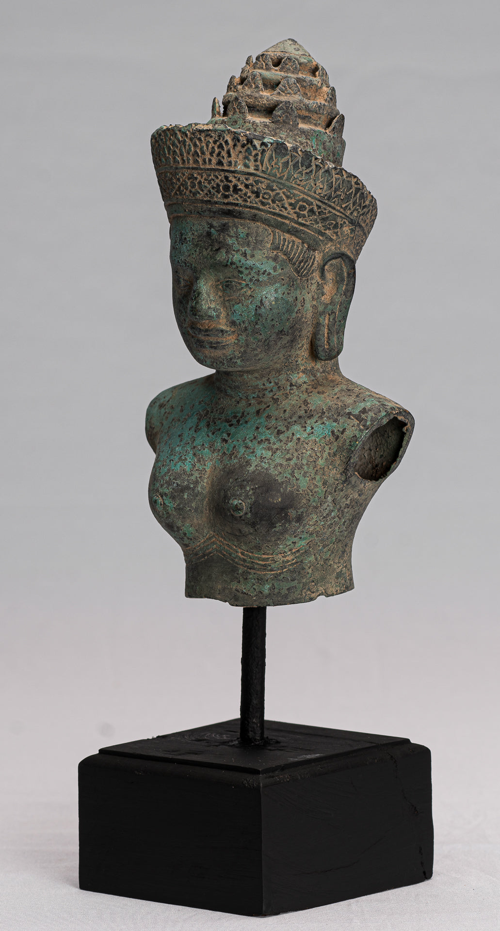 Lakshmi Statue-Antique Khmer Style Lakshmi / Devi Consort de Vishnu Torso-31cm/12 "