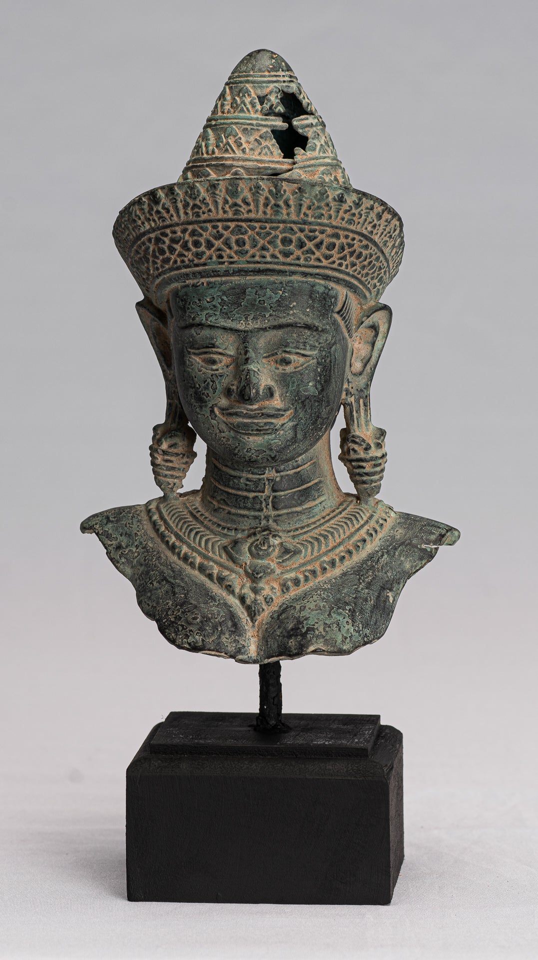 Lakshmi Statue - Antique Khmer Style Lakshmi / Devi Consort of Vishnu Torso - 26 cm / 10 "