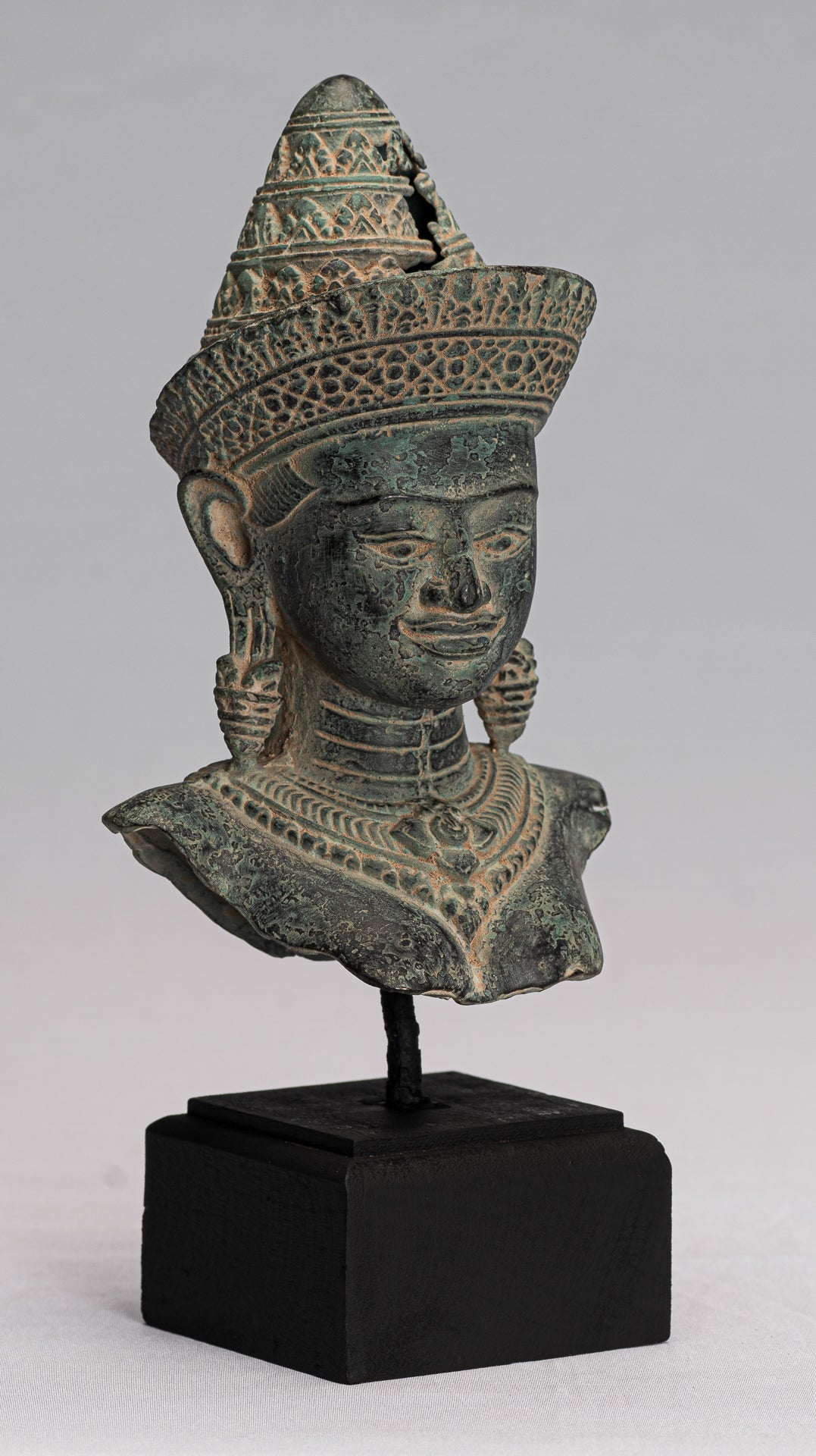 Lakshmi Statue - Antique Khmer Style Lakshmi / Devi Consort of Vishnu Torso - 26 cm / 10 "