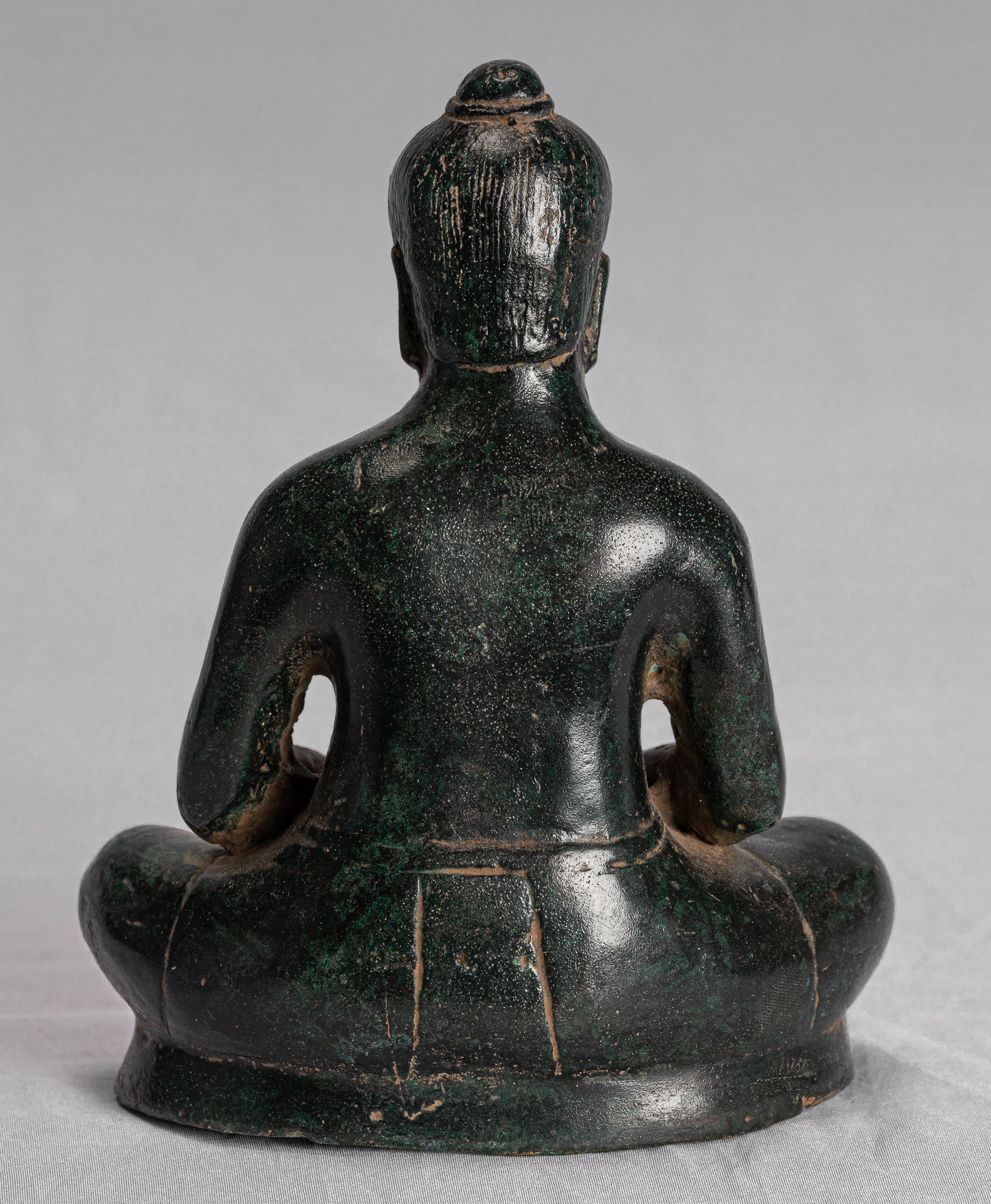 Meditazione di bronzo in stile antico khmer jayavarman vii statua - 17 cm/7 "
