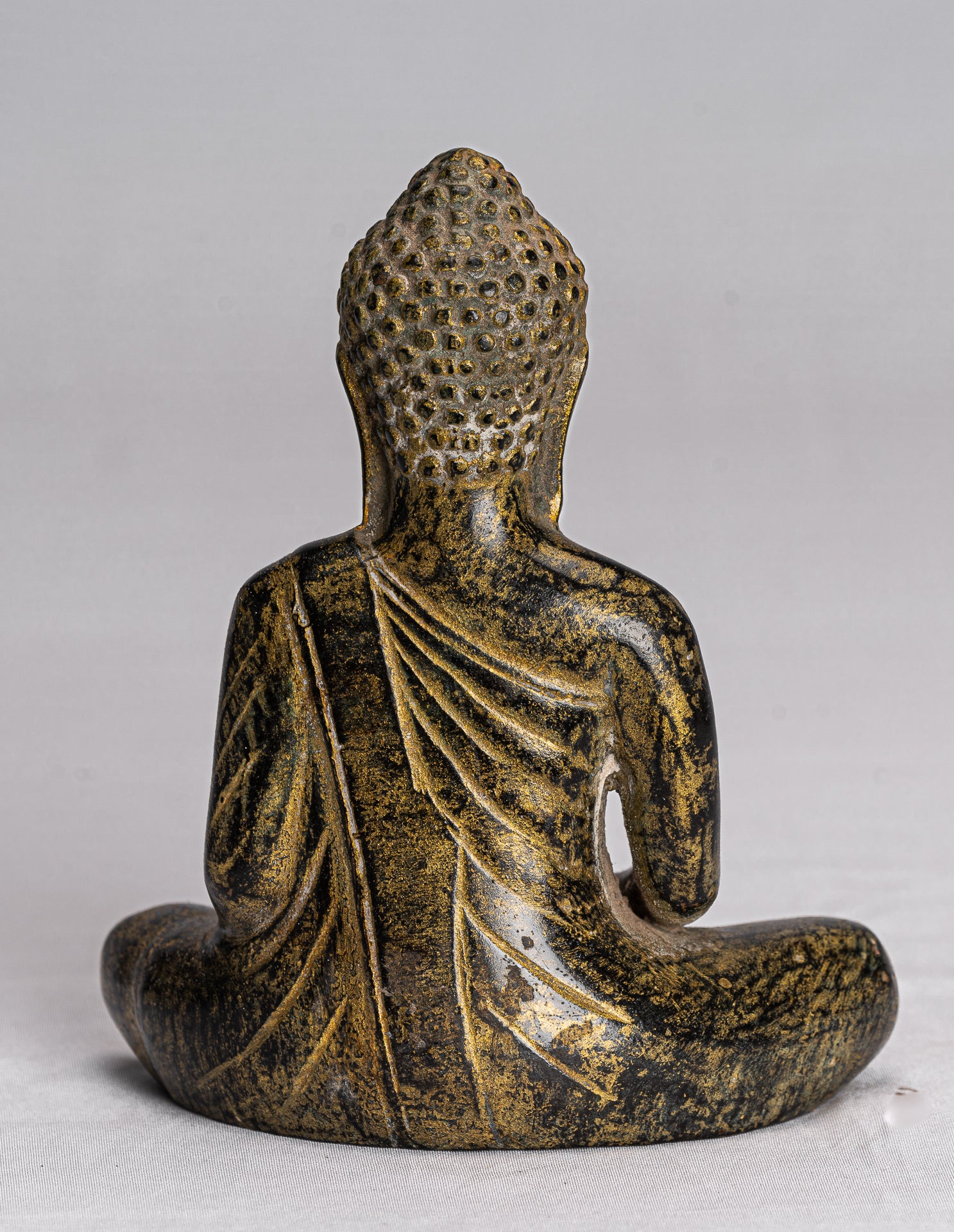 Buddha-Statue – Antiker Khmer-Stil, Bronze, sitzende Meditation, Angkor-Buddha-Statue – 13,5 cm/5 Zoll