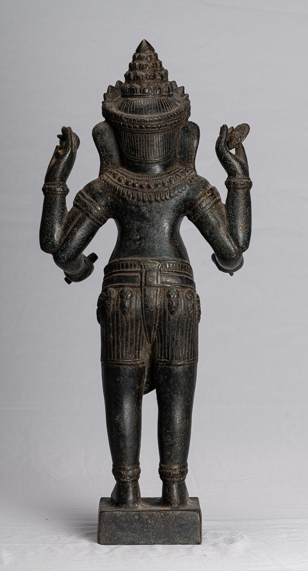 Ganesha Statue.Antike Khmer Stil Montiert Stehende Bronze Angkor Wat Ganesha Statue 8554cm/22"