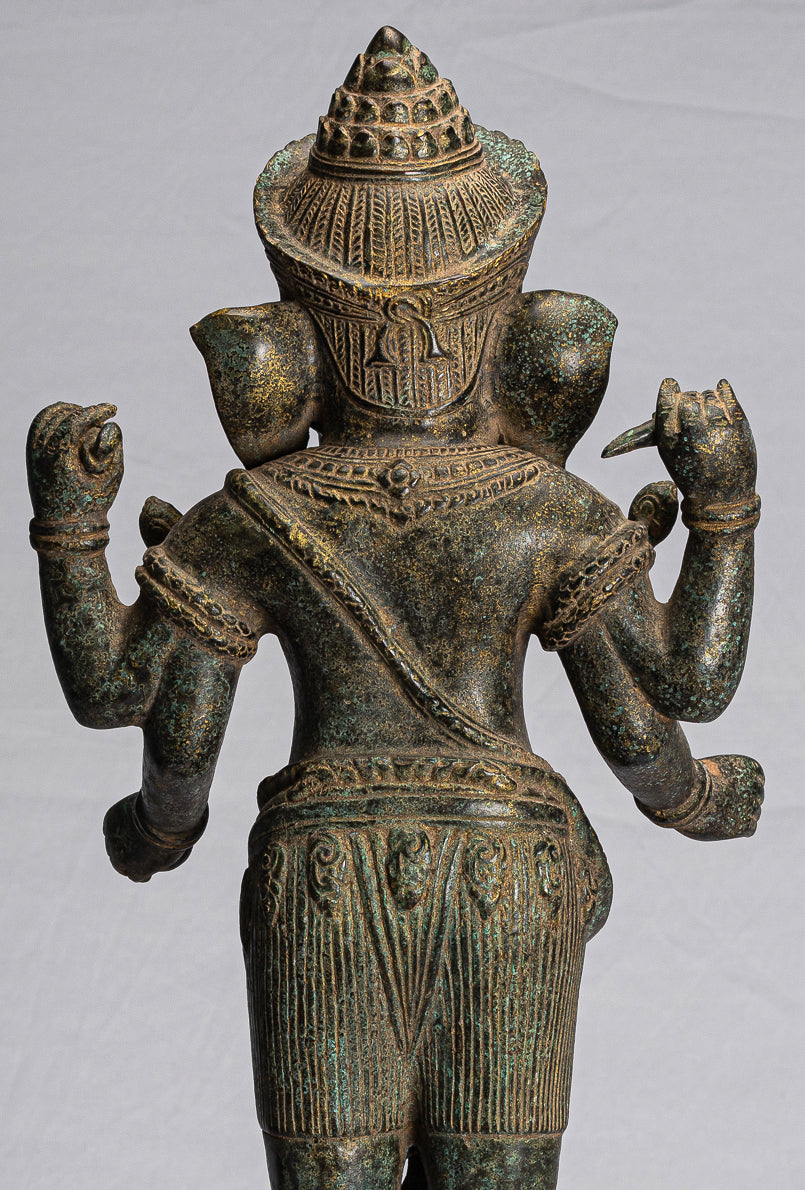 Ganesha Statue-Antique Khmer Style Mounted bronze Angkor Wat Ganesha Statue-59cm/24 "
