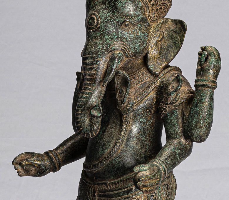 Ganesha Statue-Antique Khmer Style Mounted bronze Angkor Wat Ganesha Statue-59cm/24 "