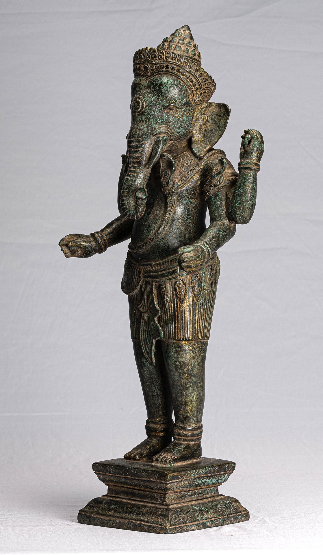 Ganesha Statue-Antique Khmer Style Mounted bronze Angkor Wat Ganesha Statue-59cm/24 "