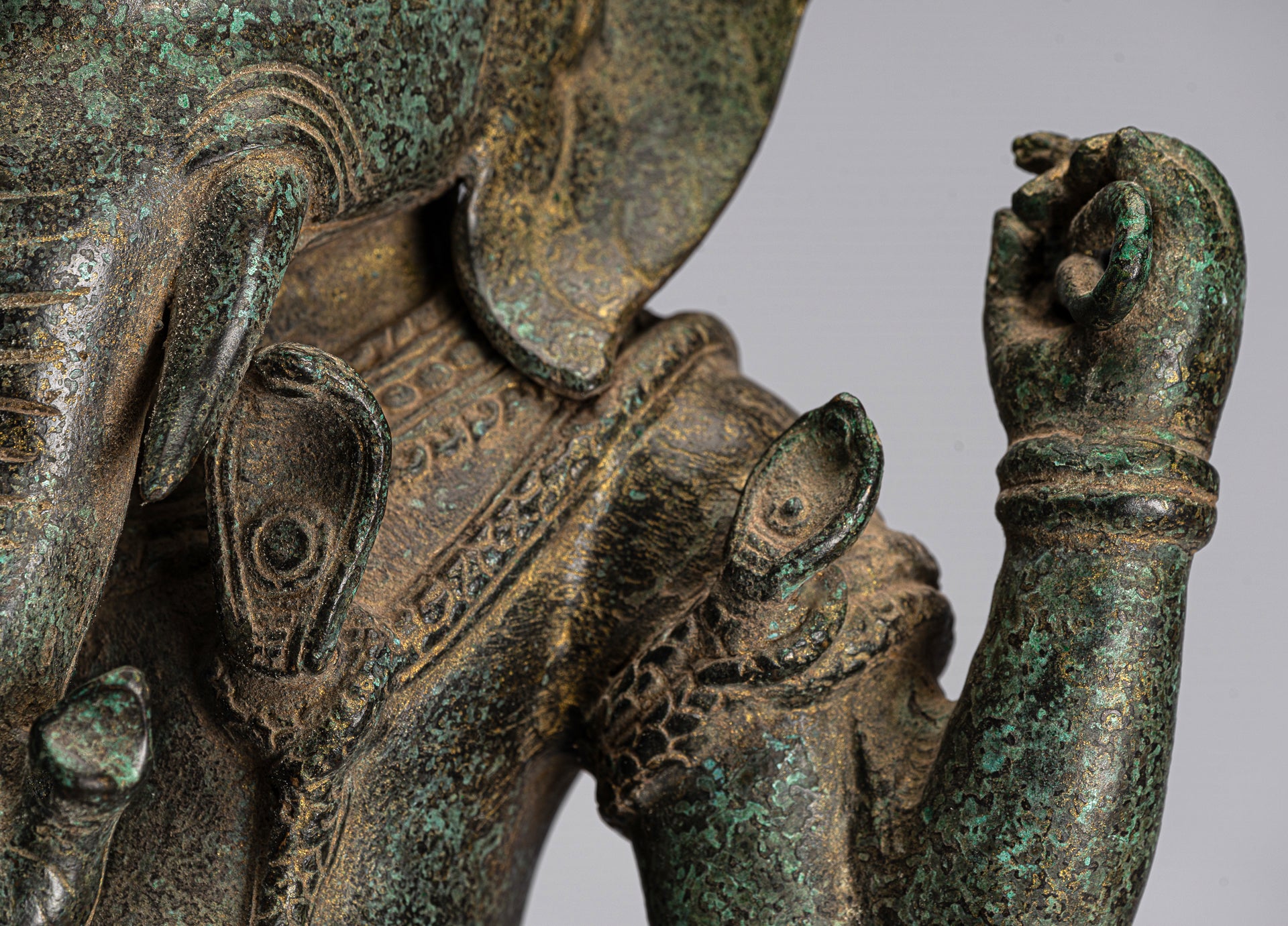 Ganesha Statue-Antique Khmer Style Mounted bronze Angkor Wat Ganesha Statue-59cm/24 "