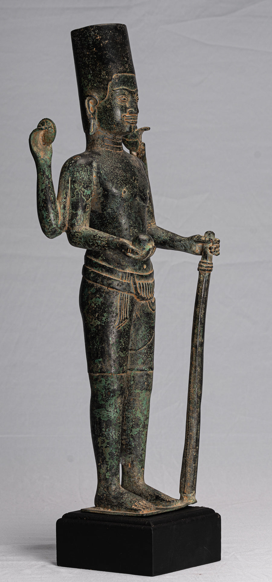 Antique Khmer Style Phnom Kulen Vishnu Statua - Protettore e Conserver - 58Cm/23 "
