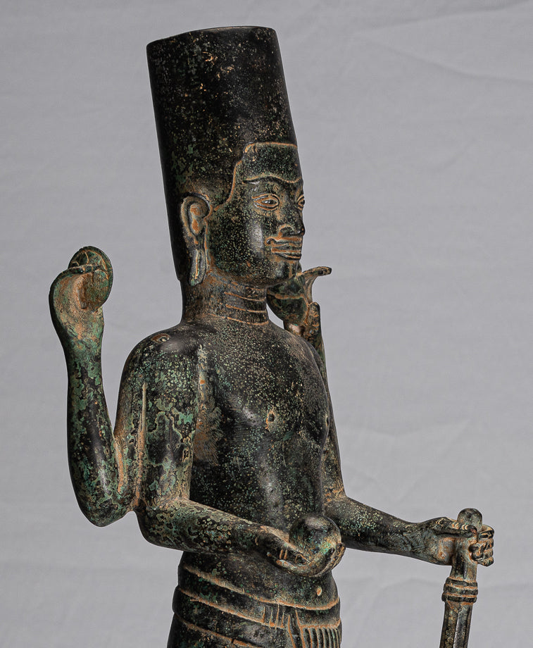 Antique Khmer Style Phnom Kulen Vishnu Statua - Protettore e Conserver - 58Cm/23 "