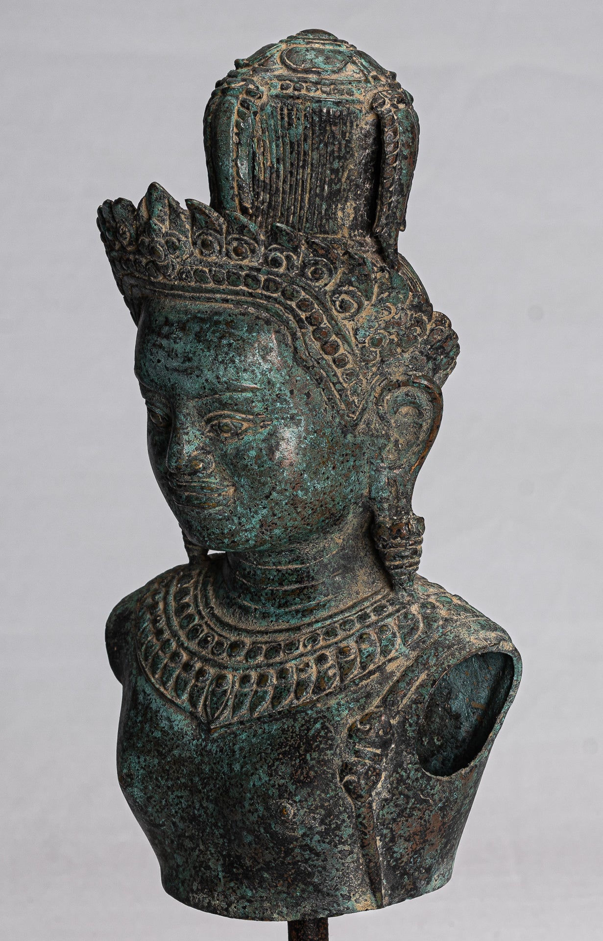 Statue Shiva - Statua Shiva in bronzo montato insolito antico Khmer - 32 cm/13 "