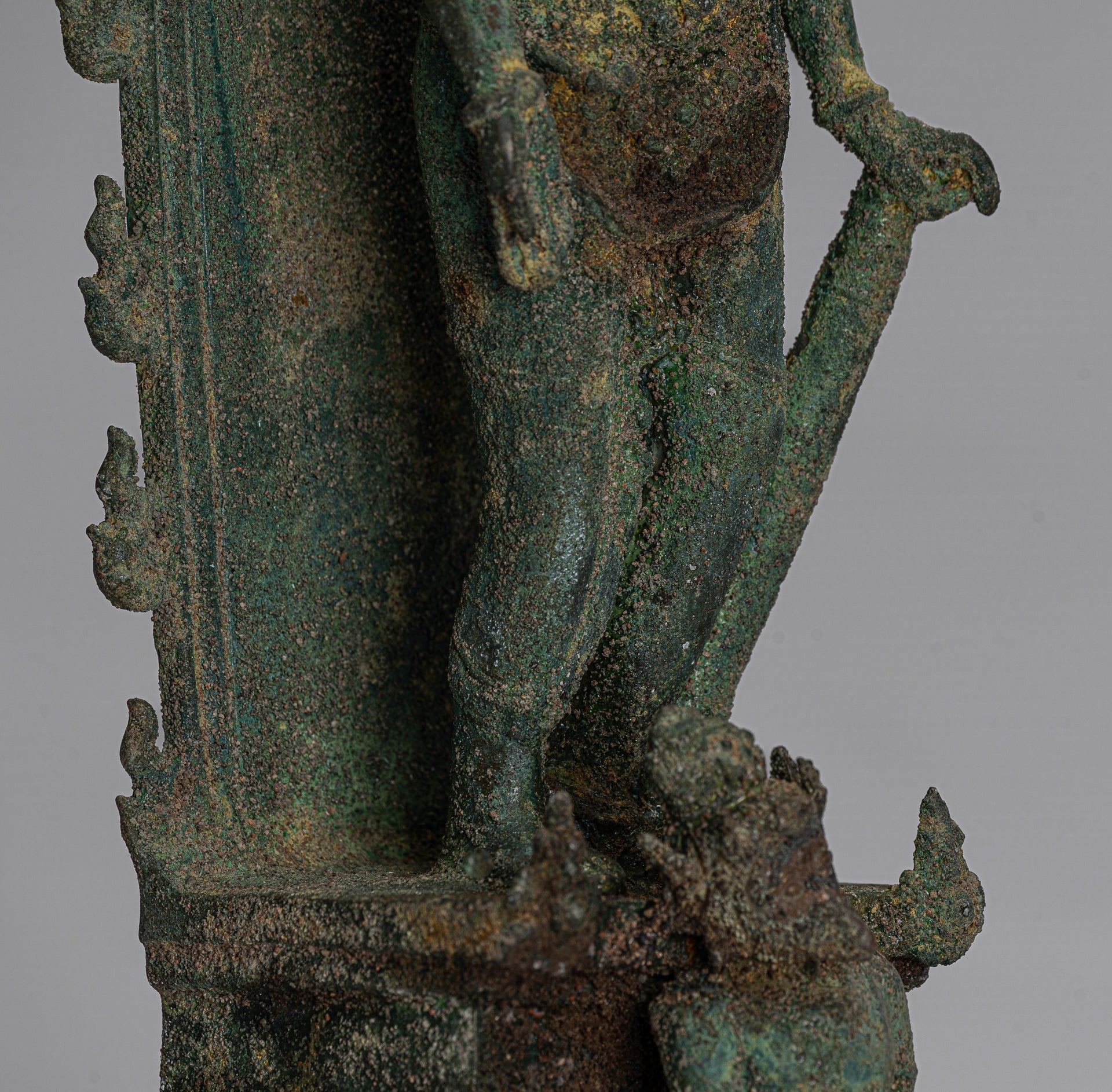 Vishnu - Antique stile indonesiano Majapahit Java in piedi Bronzo Vishnu Statua - 38 cm/15 "