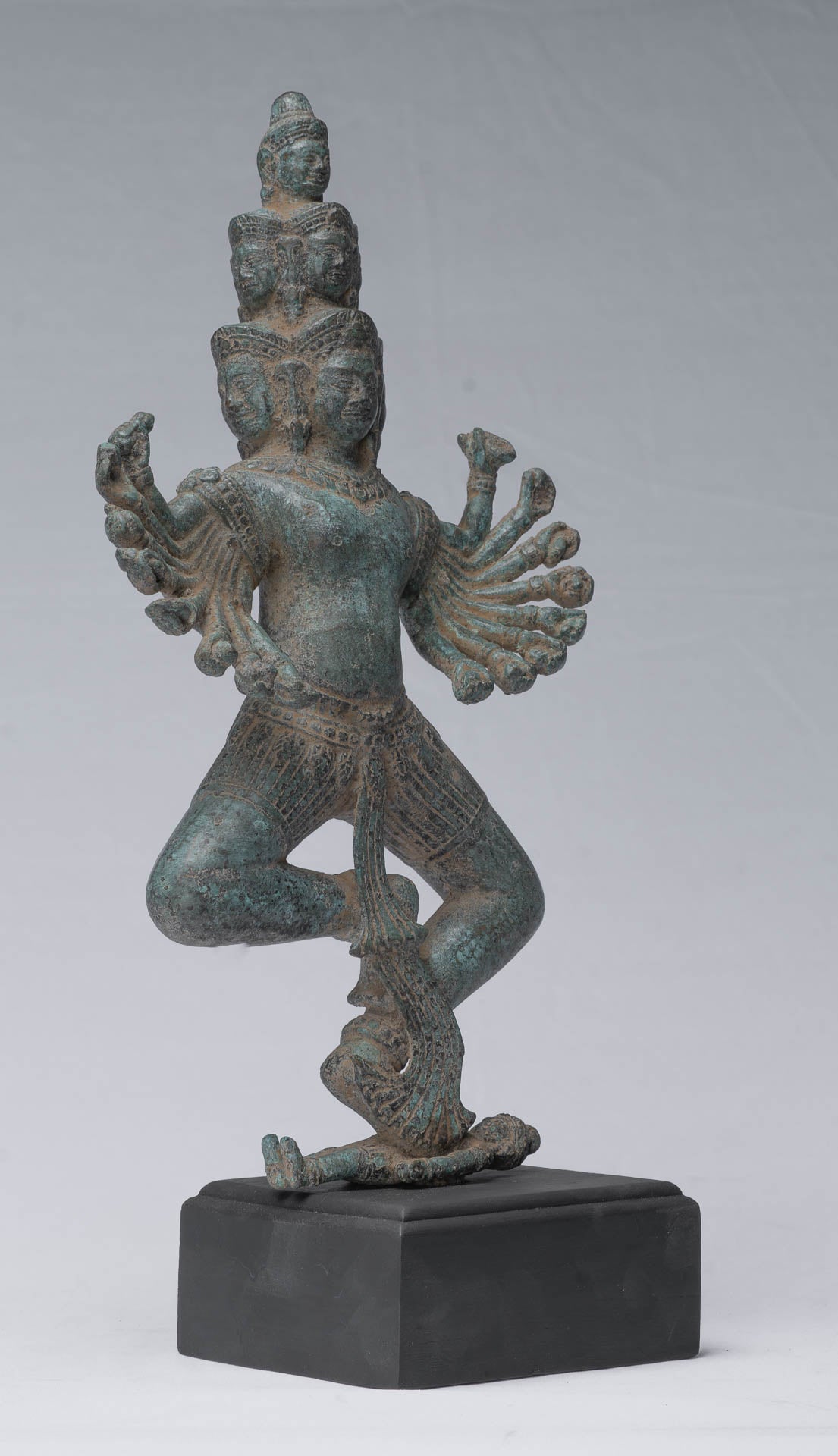 Stehende Bronzestatue von Angkor Wat Hevajra im antiken Khmer-Stil – 39 cm hoch