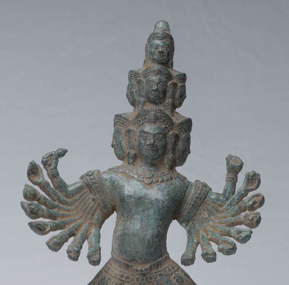 Stehende Bronzestatue von Angkor Wat Hevajra im antiken Khmer-Stil – 39 cm hoch