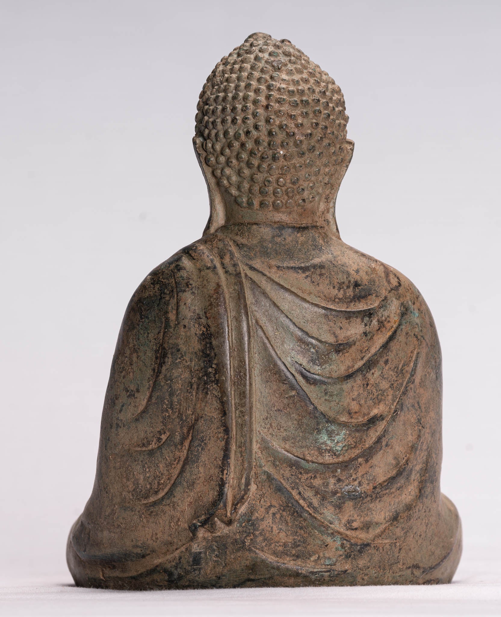 Japanese Buddha - Antique Japanese Style Bronze Seated Meditation Amitabha Buddha Statue - 18cm/7"