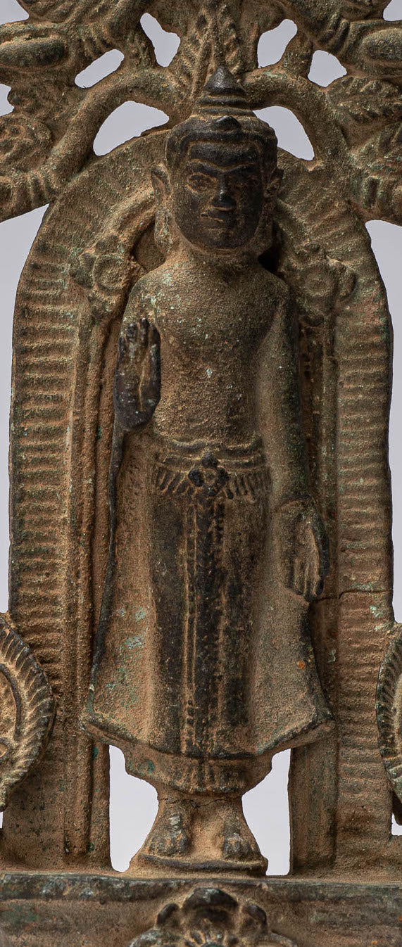 Buddha Statue-Antike Khmer Style Bronze Abhaya Schutz Buddha Statue-16cm/6 "