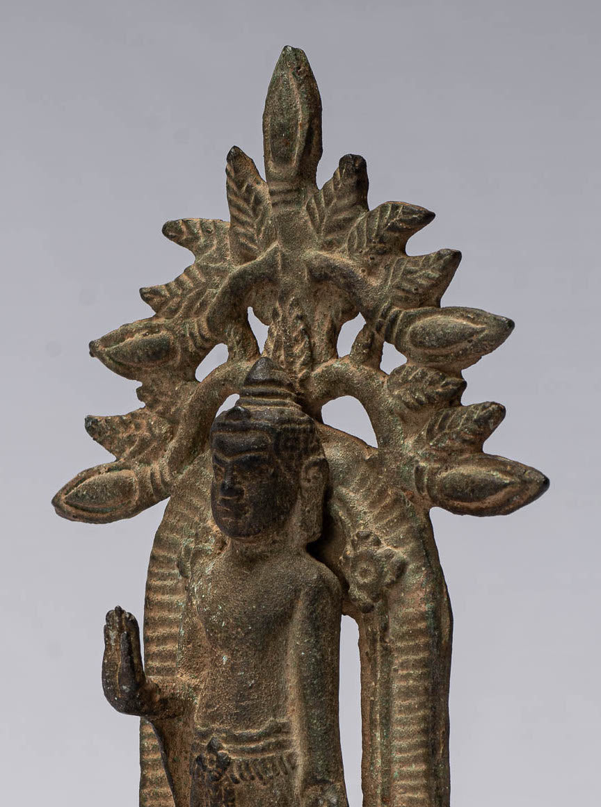 Buddha Statue-Antike Khmer Style Bronze Abhaya Schutz Buddha Statue-16cm/6 "
