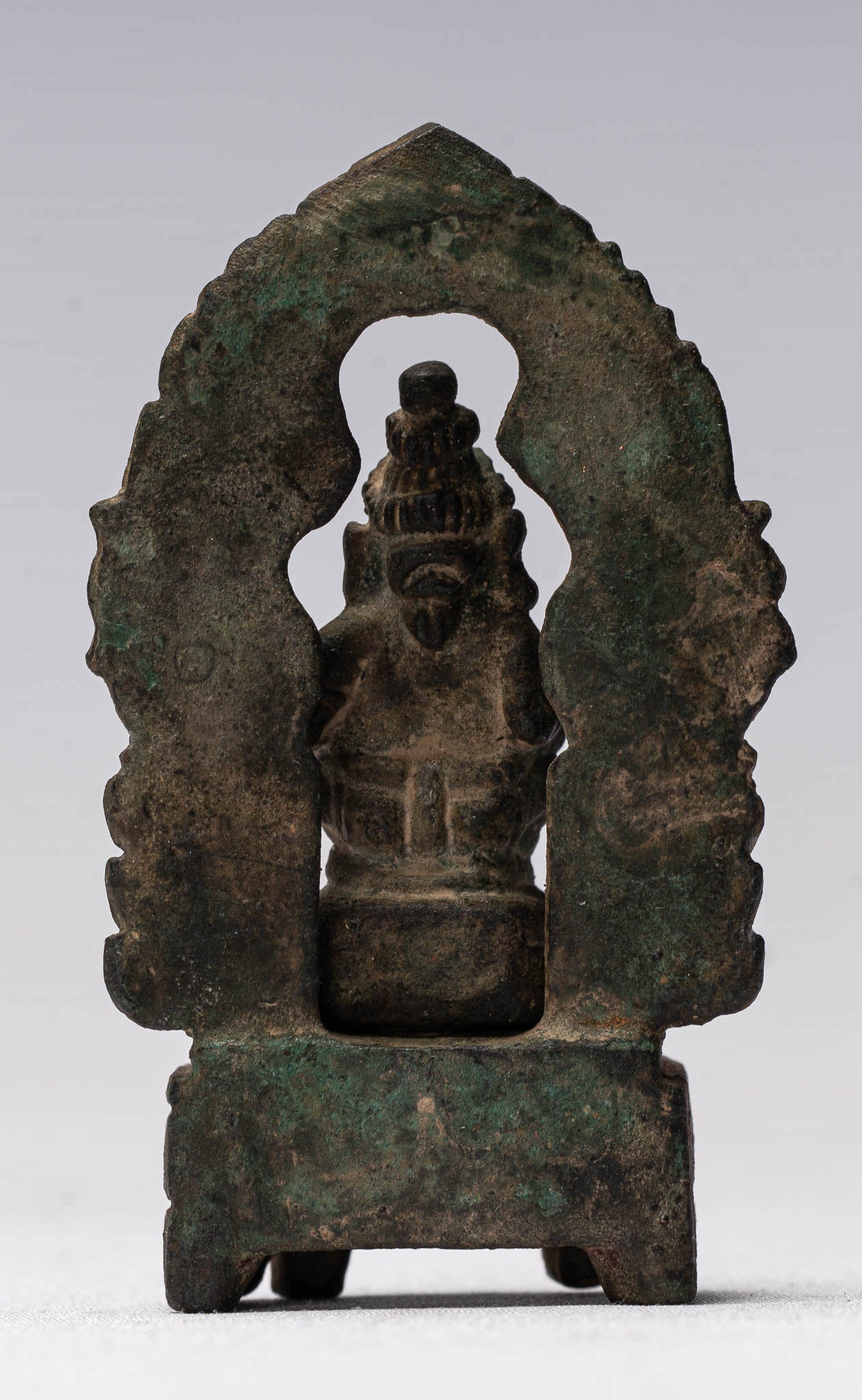 Ganesha Statue-Antike thailändische Stil Enthroned Bronze Seated Ganesha Statue-6.5cm/3"