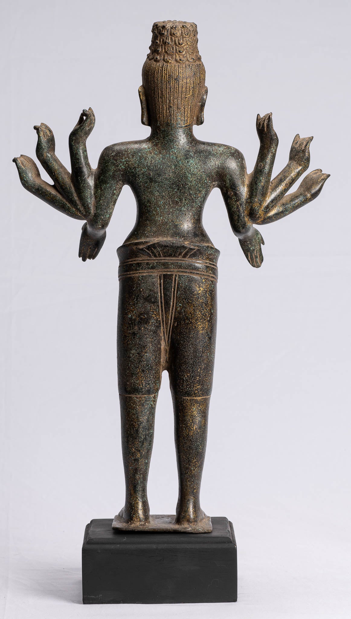 Antike Khmer Stil Bronze Bayon Stil Stehende Lokeshvara Statue 23cm/22"