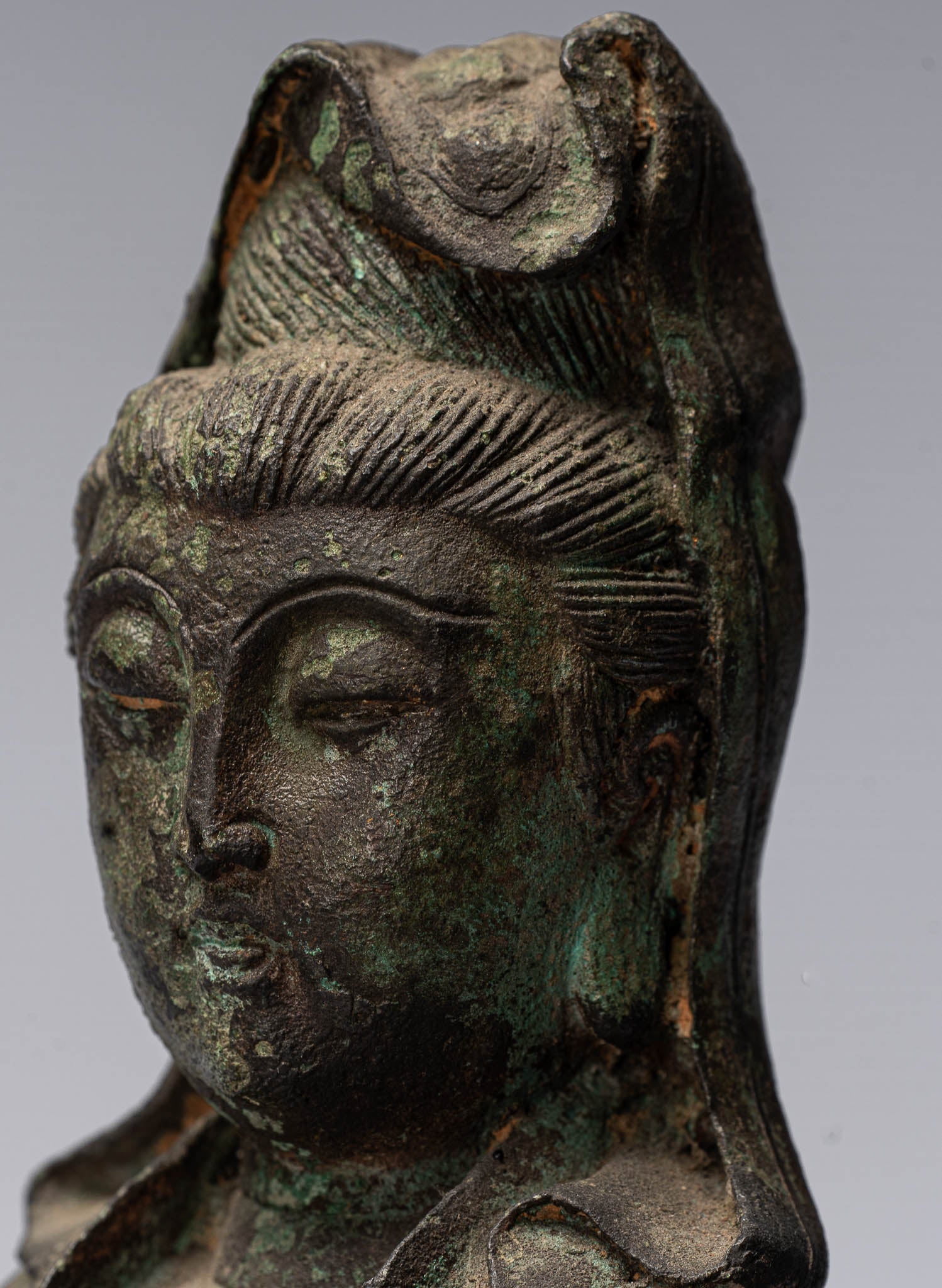 Antique antico stile cinese Kwan Yin o statua di Guanyin - 38 cm/15 "