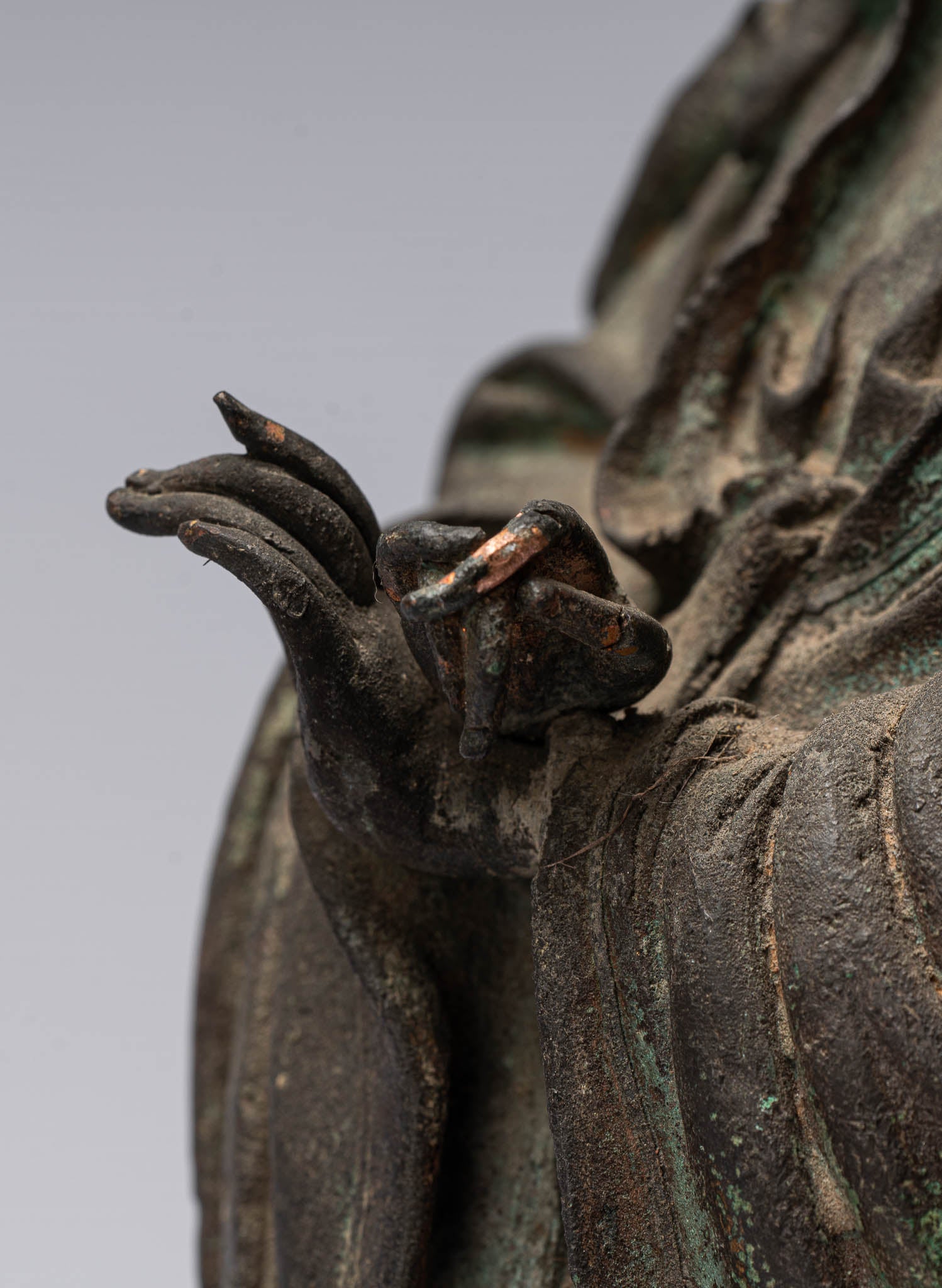 Antique antico stile cinese Kwan Yin o statua di Guanyin - 38 cm/15 "