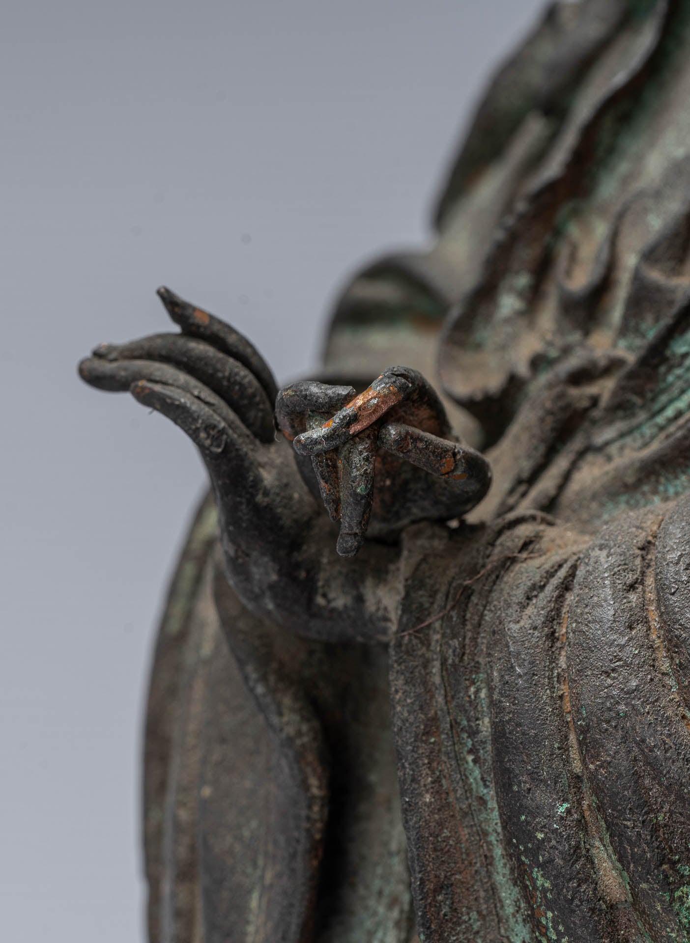 Antique antico stile cinese Kwan Yin o statua di Guanyin - 38 cm/15 "