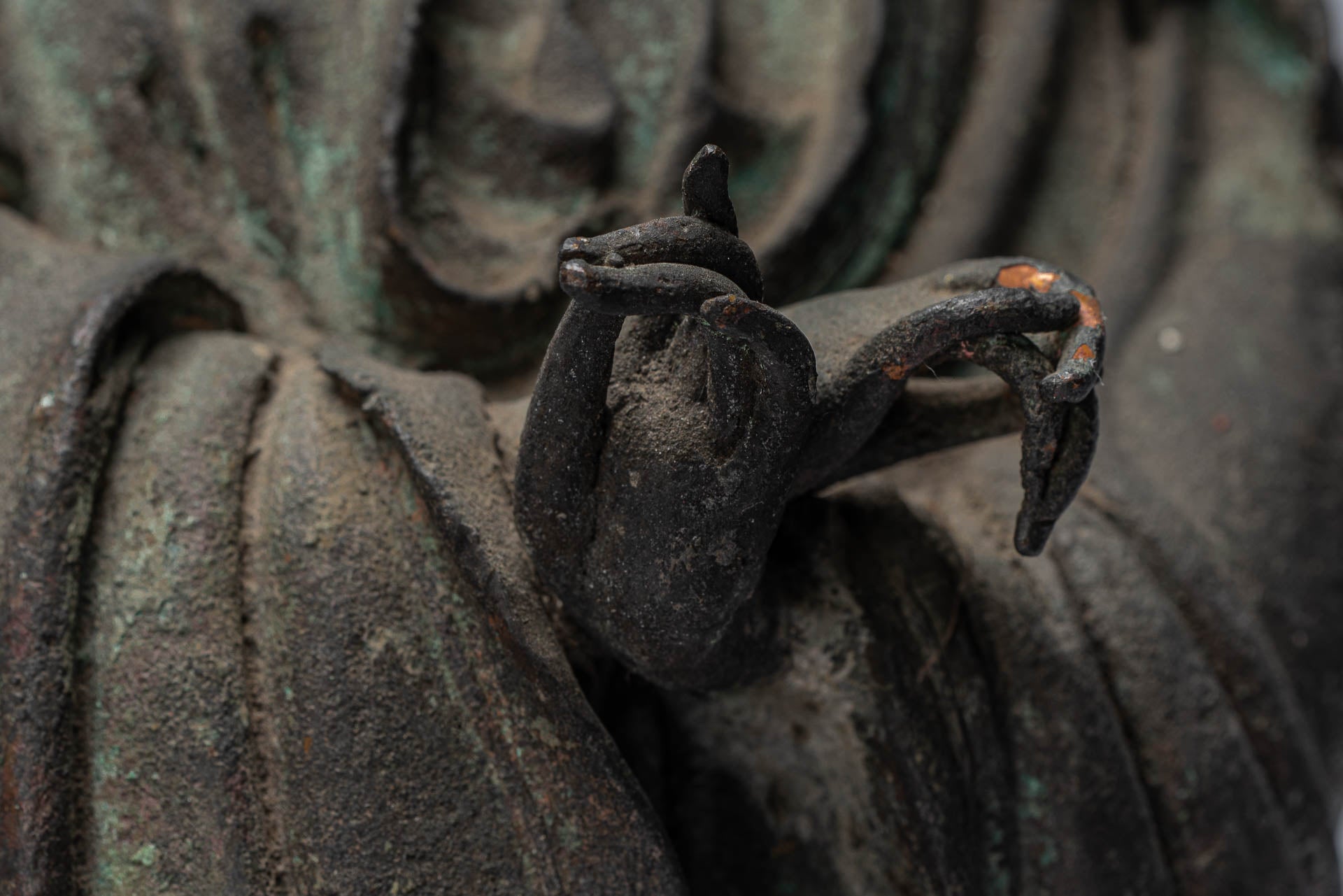 Antique antico stile cinese Kwan Yin o statua di Guanyin - 38 cm/15 "